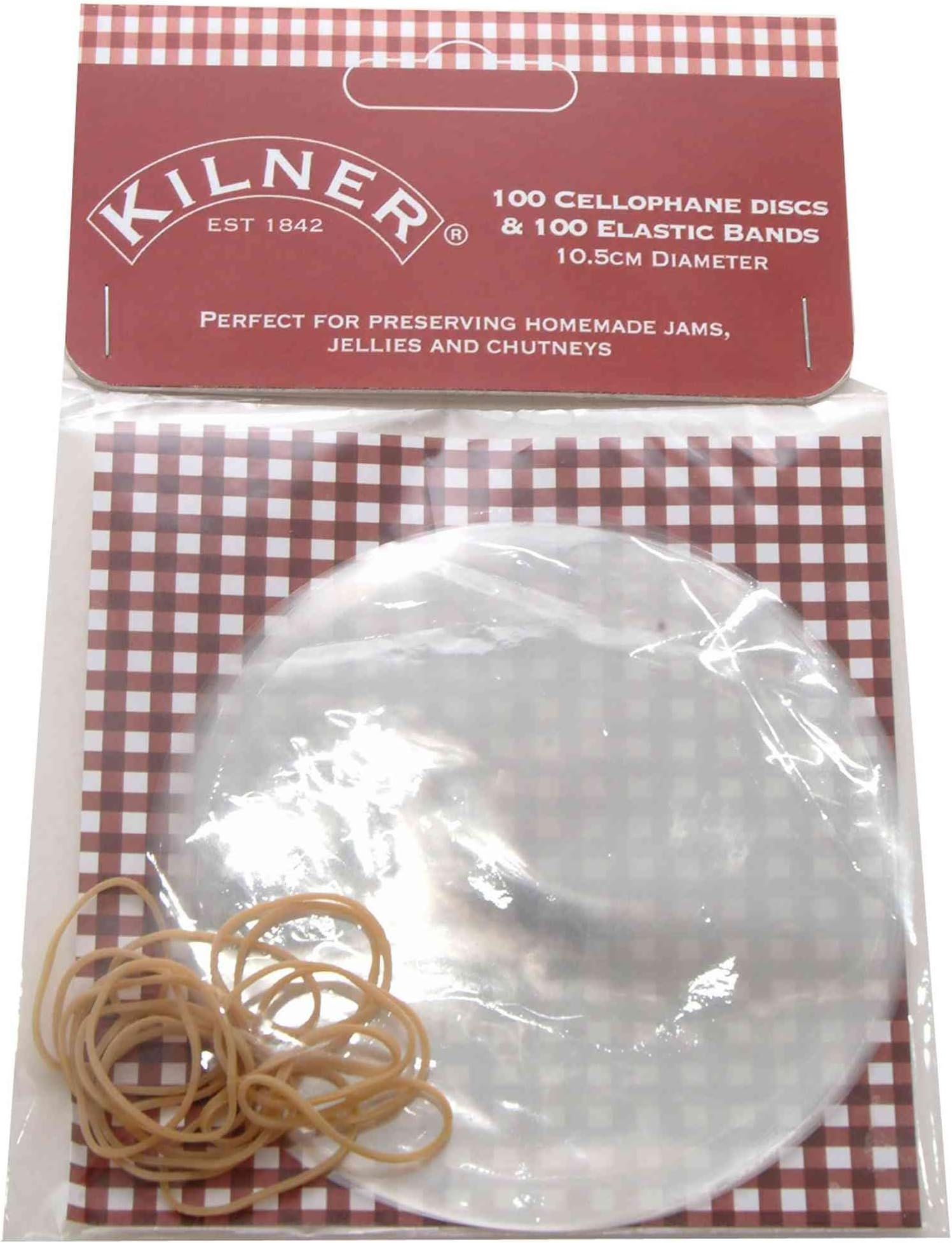 Kilner Cellophane Jam Jar Disc Covers with Bands - White (Pack of 100)