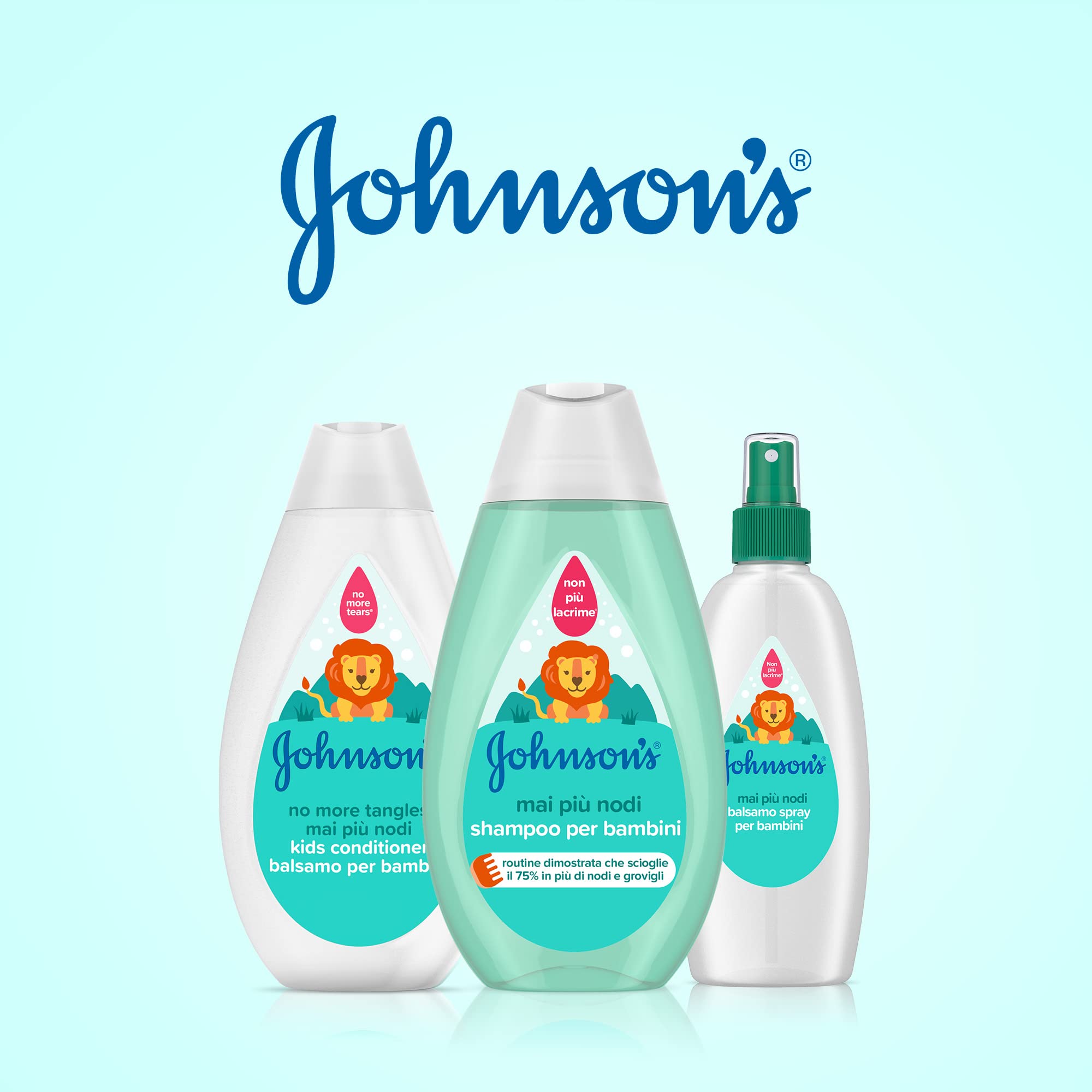 Johnson's Baby Mai Più Nodi Balsamo Spray per Bambini, Balsamo bambini districante, Balsamo capelli bambini con formula Non Più Lacrime, Leave in conditioner anche per capelli lunghi o ricci, 200 ml