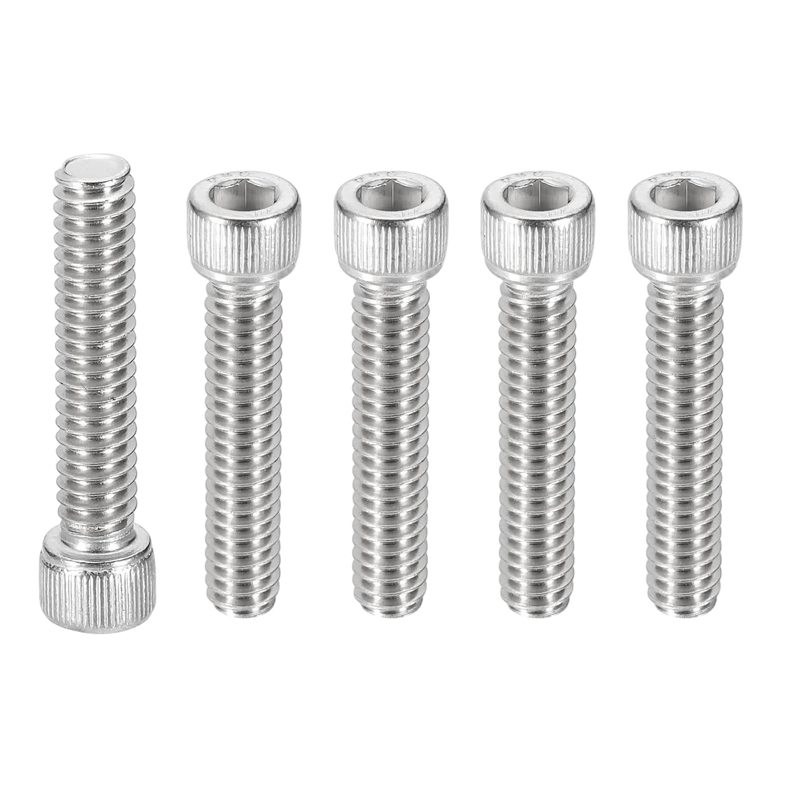 PATIKIL 1/4-20x1-1/4 Hex Socket Head Cap Screws Bolts, 25 Pcs 304 Stainless Steel Screws Bolts, Socket Hex Drive, Full Thread
