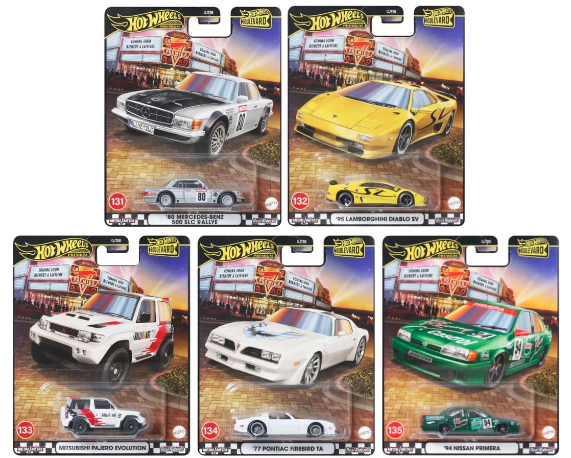 Hot Wheels Boulevard Premium 5-Car Bundle, veicoli pressofusi GJT68-958D