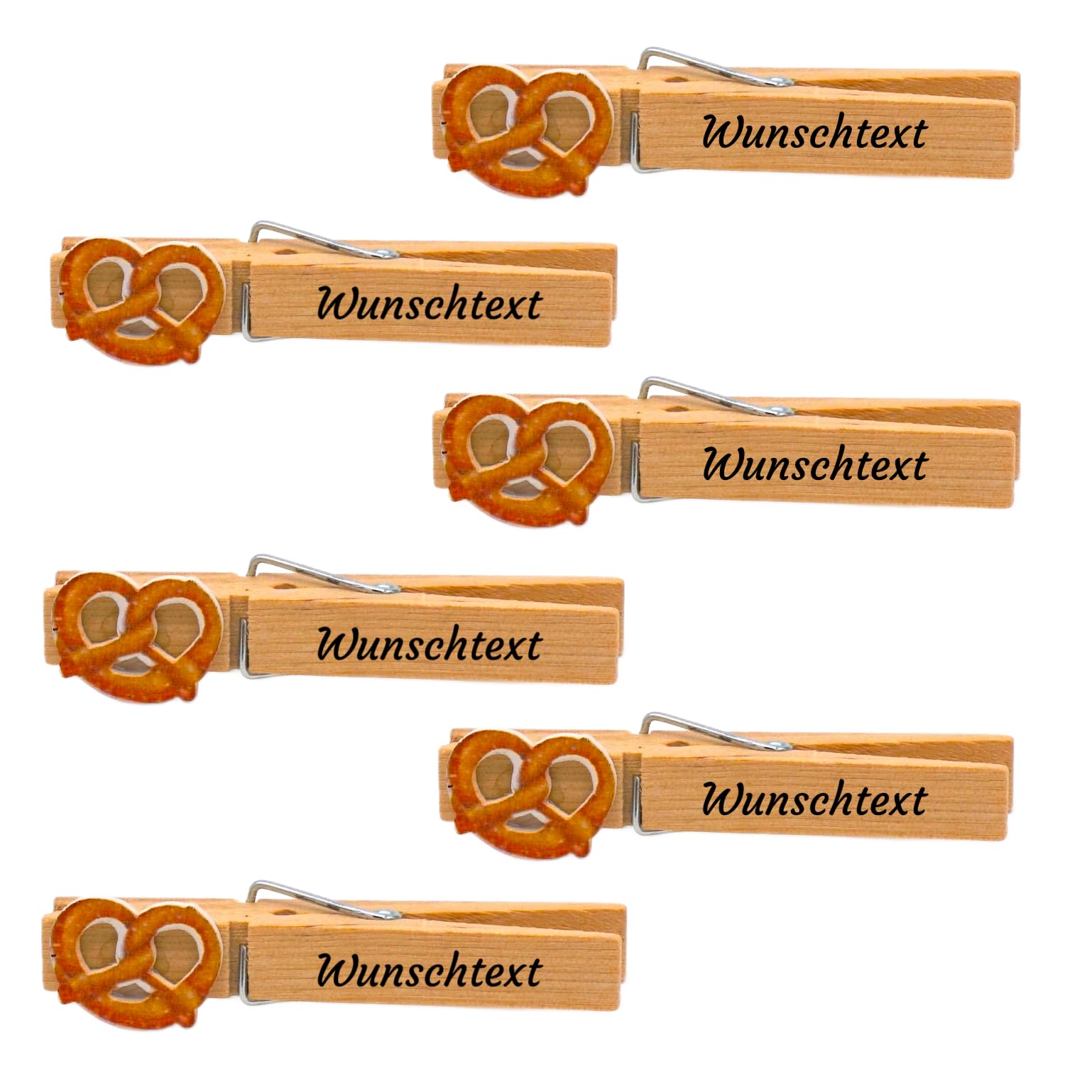 24 Stück PERSONALISIERTE Glubbal Glupperl Wäscheklammern BREZEL - mit Namens Gravur - Oktoberfest Geburtstag Firmenfeier Hochzeit Namensschild Party Bayern gravierter Namen (24)