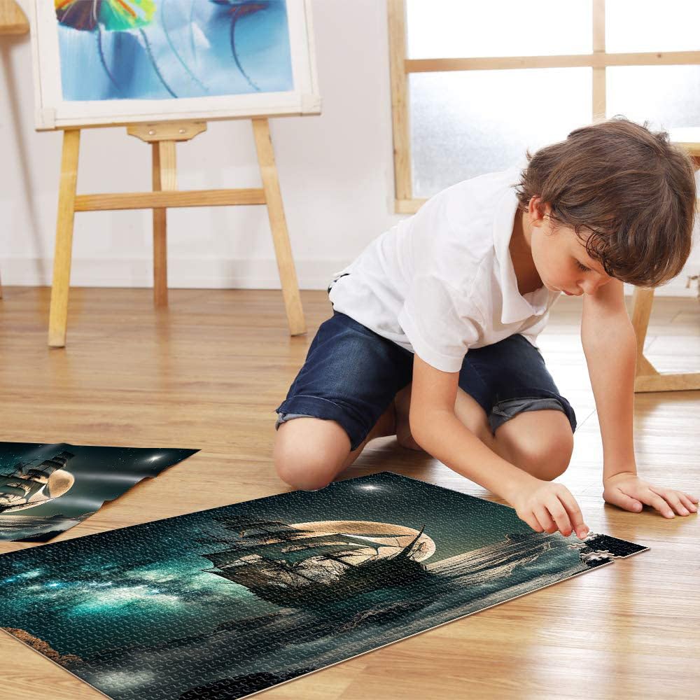 Puzzle da 2000 pezzi per adolescenti Nave pirata Giocattoli educativi per l'apprendimento Giochi per famiglie Decorazione della casa 70x100cm