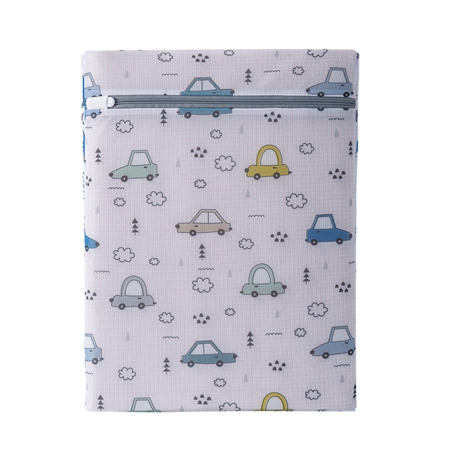 Laundry Bag 2pcs Colorful Polyester Printing Laundry Bags Underwear Bra Washing Machine Bag Mesh Travel Organizer Wash Folding Basket(L 50-60cm-01)