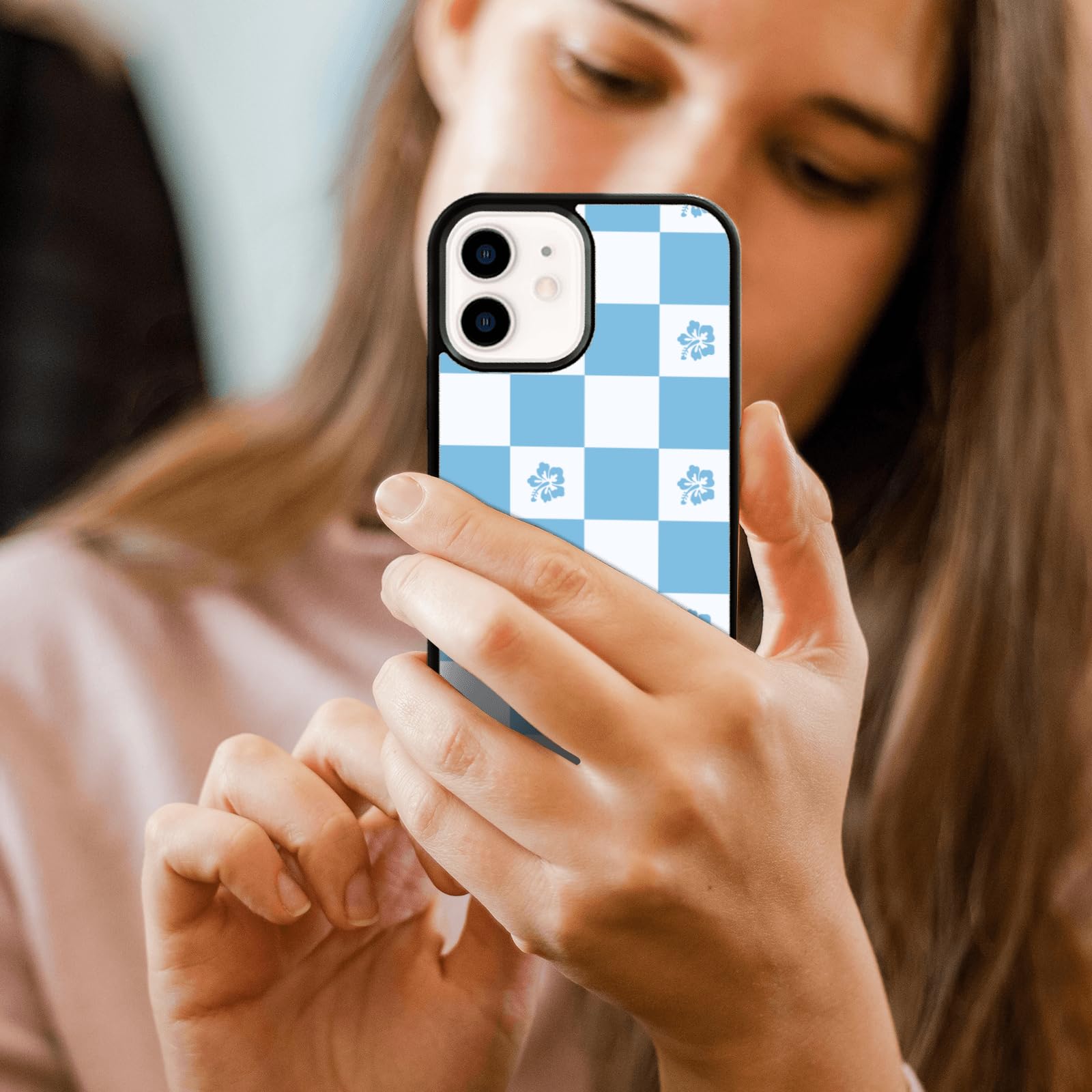 Shockproof Blue Hibiscus Floral Phone Case For Bahrain - View #5