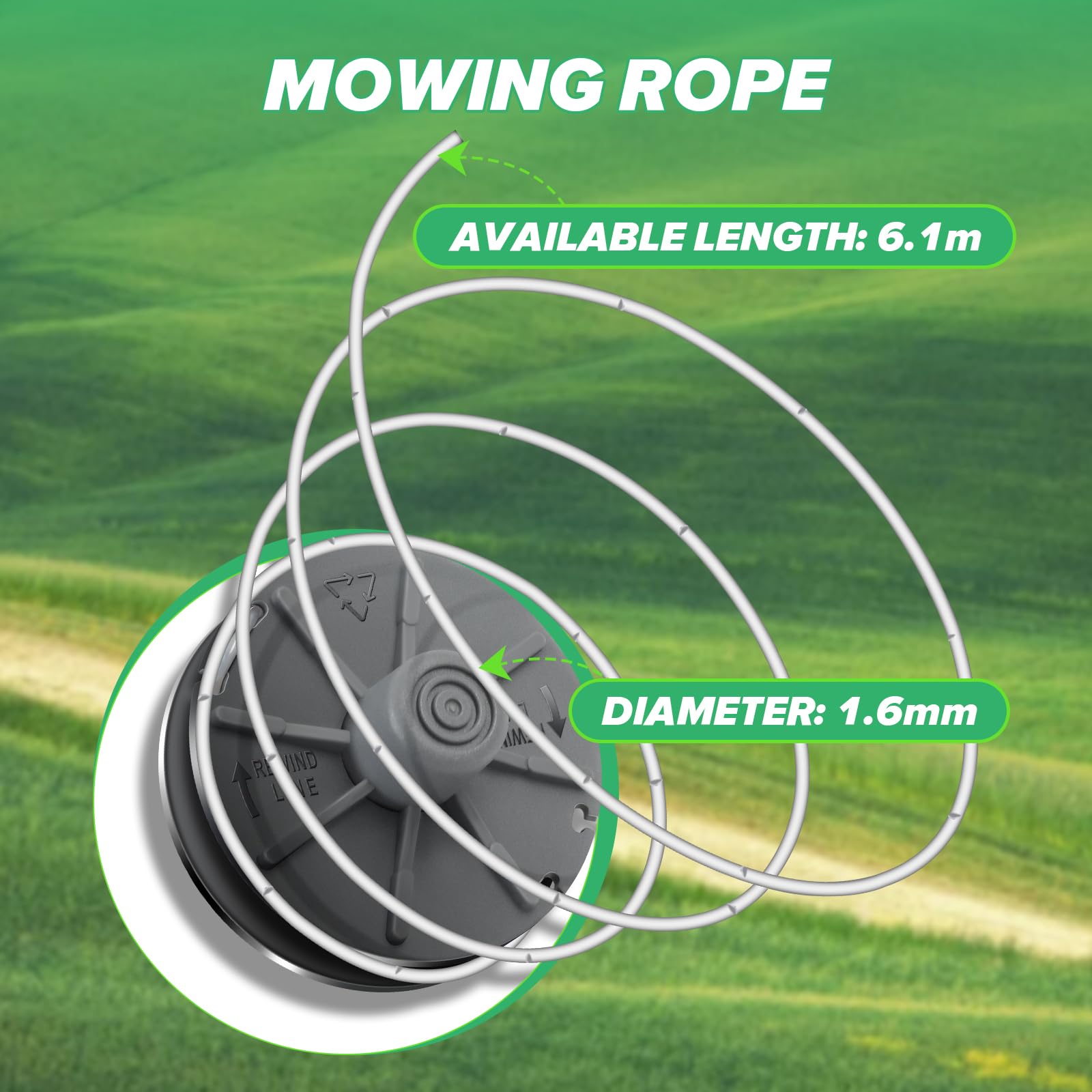 8 Bobine Filo Per Tagliaerba Parkside - 1.6mm, 10m, Compatibile PRT 550, PRTA 20-Li