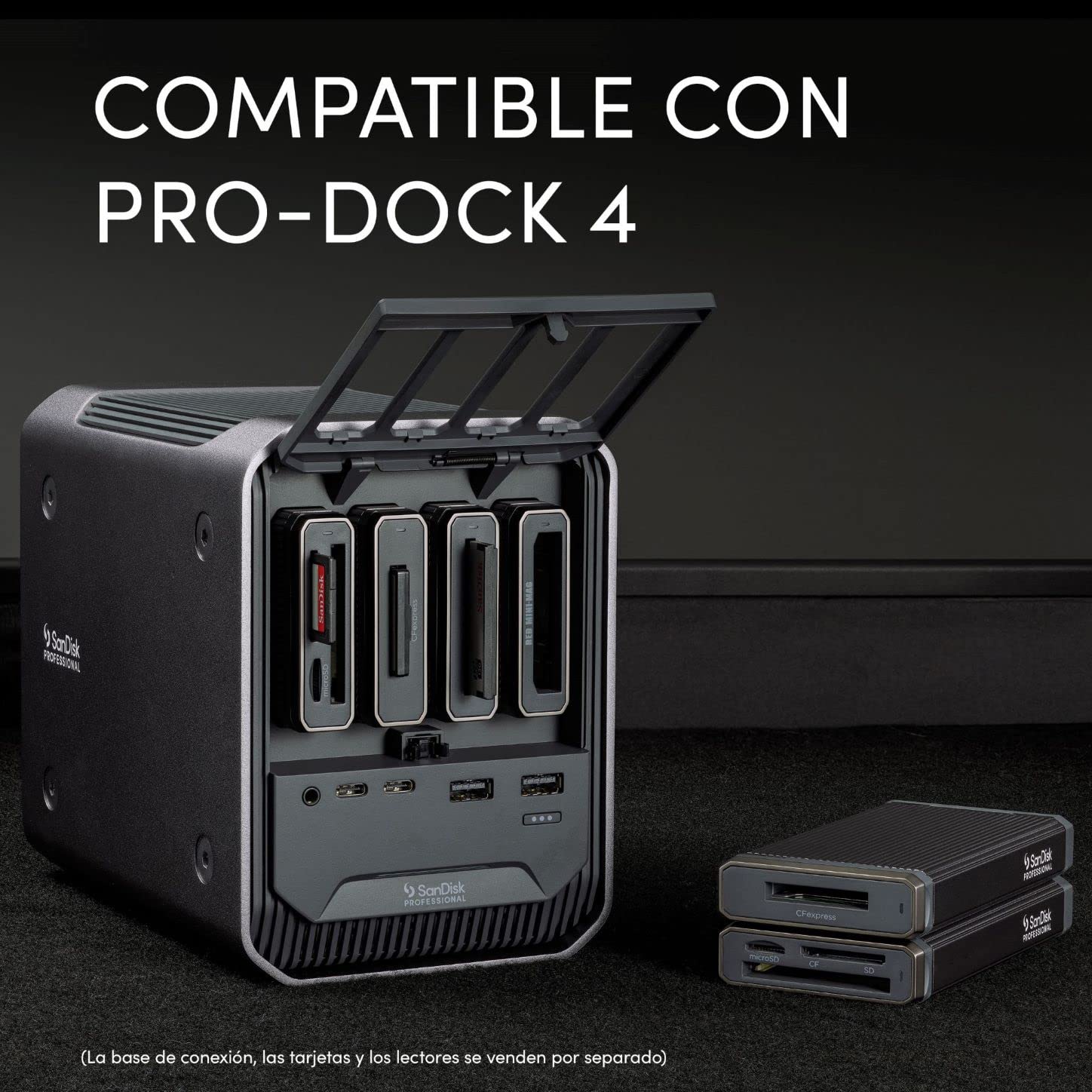 ProReader SanDisk Professional Accessory - Tarjeta de Lectura usb 3.2 gen 1 para Lector de Tarjetas MicroSD | Compatible con Cf, UHS-I y Ii SD y Microsd, 5 GB por S, incluye cable USB-C de 0,5 m, compatible con Mac y Windows