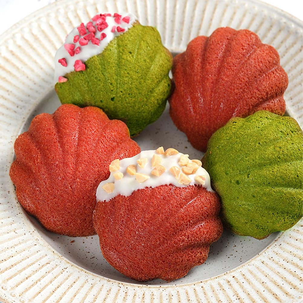 CANDeal Espesar Molde De Madeleine De Acero Al Carbono Molde Para Pasteles,Molde De Madeleine De Concha Esférica Antiadherente Para Hornear En Horno,Utensilios Para Hornear Madeline De 12 Cavidades
