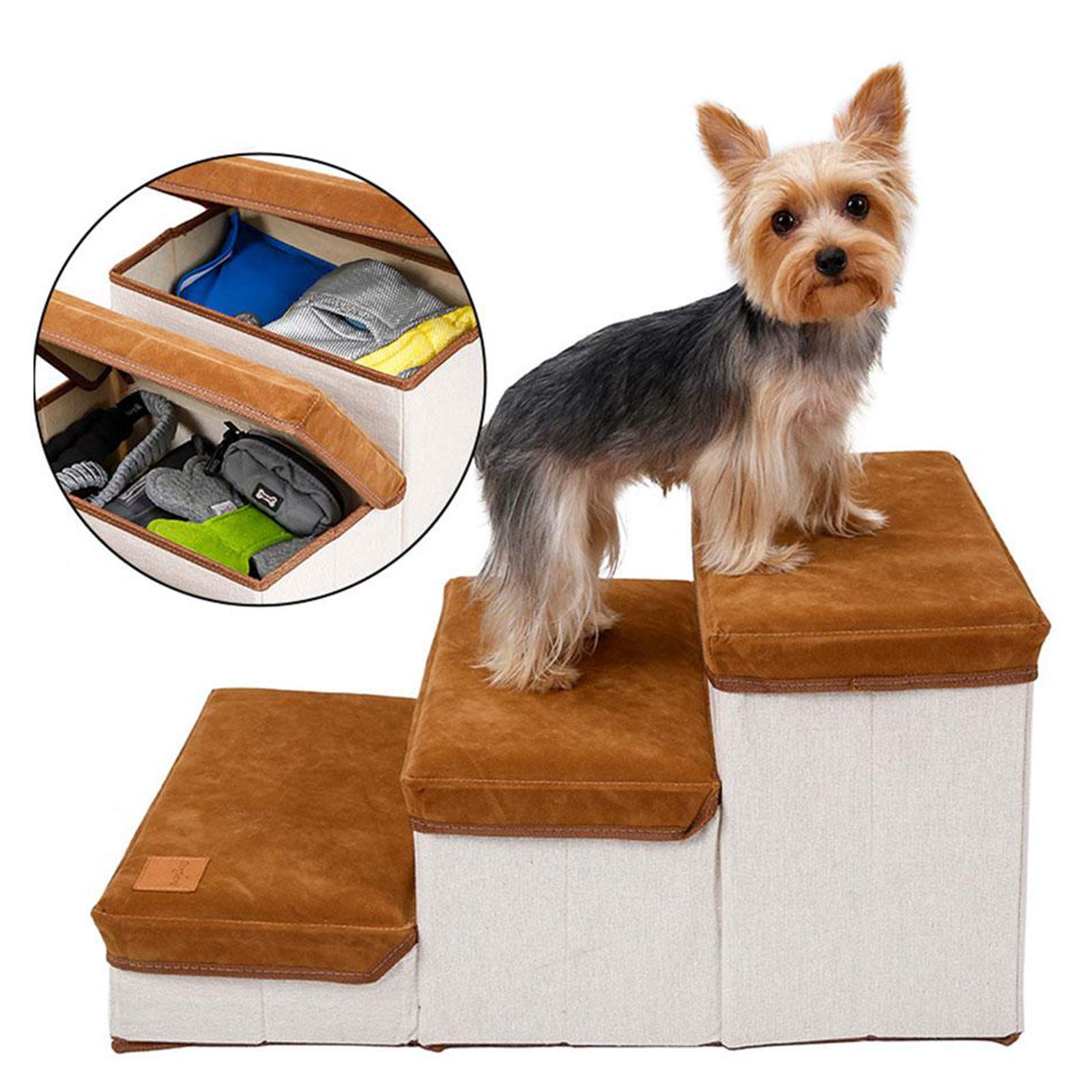 Escaleras Plegables para Perros de 3 escalones, escaleras Plegables de Varios Niveles para Mascotas para Cama Alta para Mascotas pequeñas y Grandes hasta sofá Silla Muebles Coche