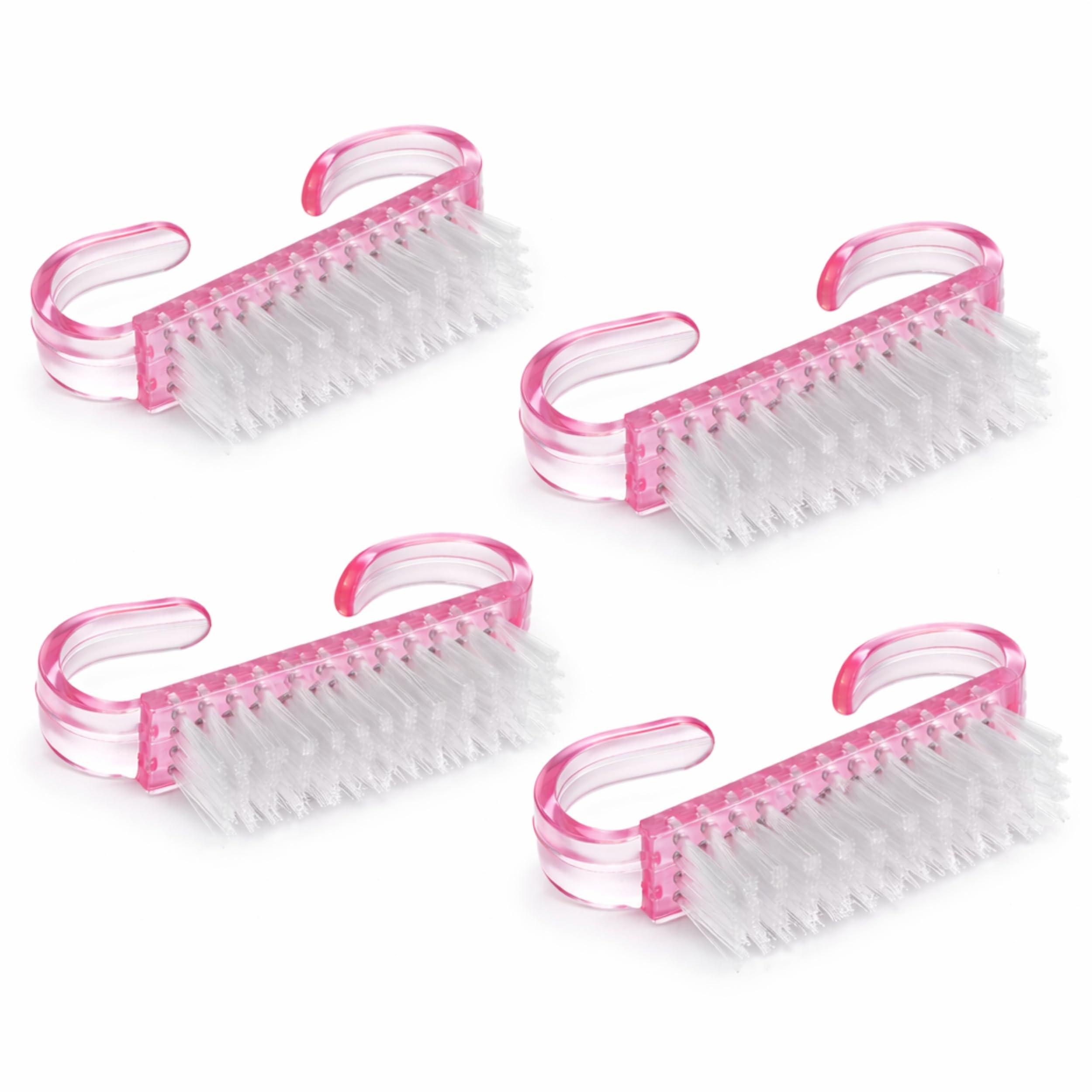 PARENCE. Set di 4 pennelli rosa per manicure – Pennellini per unghie e in polvere – Pulizia precisa – Dimensioni compatte – 4 pezzi