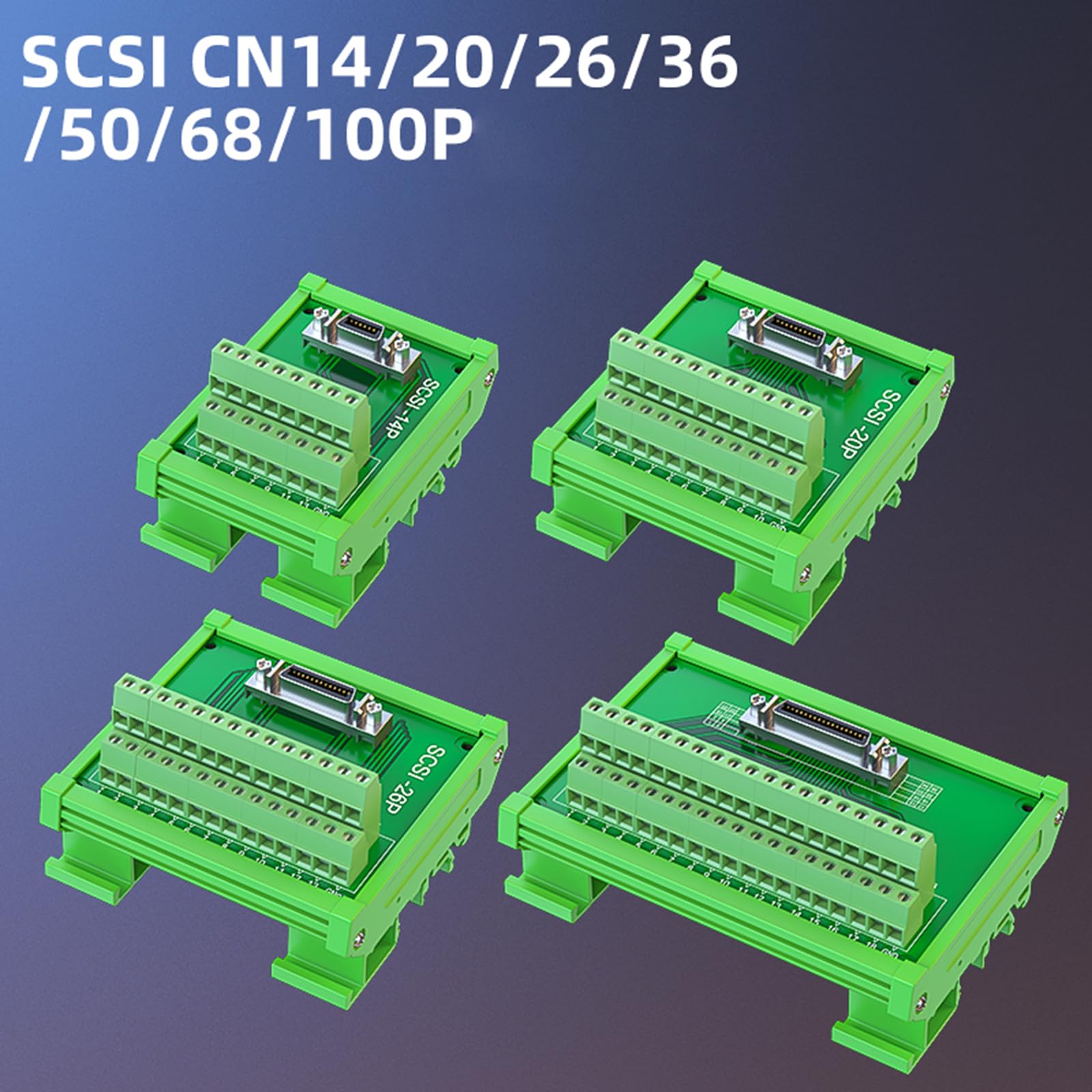 Connecteurs SCSI, interfaces femelles optionnelles 14P à 100P pour lecteur de bande et scanners