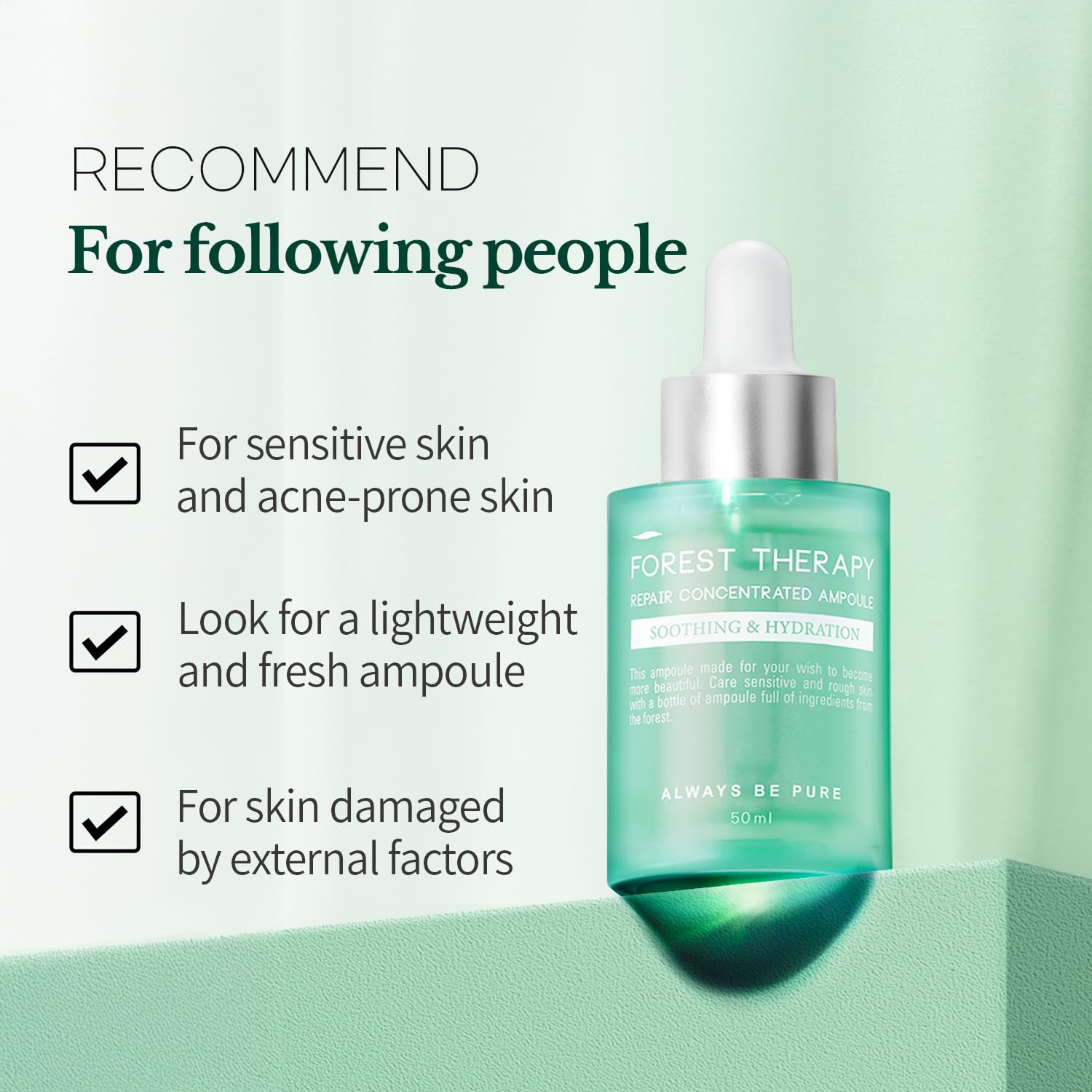 Hydrating Korean Serum with Centella Asiatica & Hyaluronic Acid Serum | Barrier Repair Ampoule for Sensitive & Acne-Prone Skin, Lightweight Facial Serum, 1.69oz(50ml) - Image 5