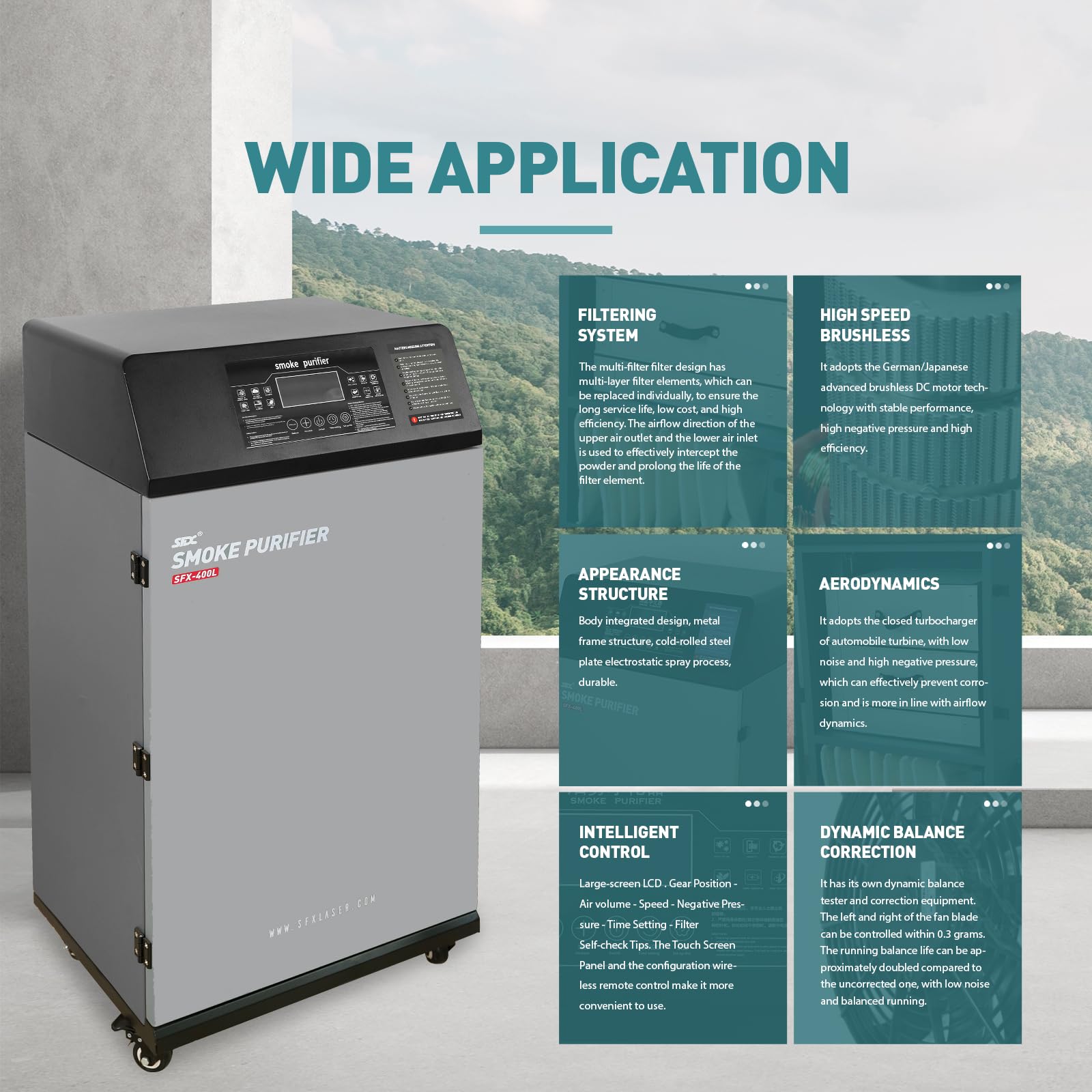 LYXC Laser Solder Fumes Purifier H13 Ture HEPA Filter for Smoke Removal,Deodorization,Dust Collection,Marking and Welding Working Air Purifier Smoke purifier