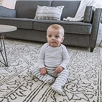 Vista 2 de Spasilk Paquete de 3 pantalones de algodón de poner con pies para bebés niños