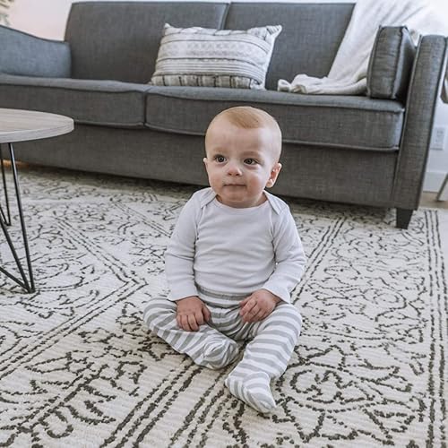 Miniatura 2 de Spasilk Paquete de 3 pantalones de algodón de poner con pies para bebés niños