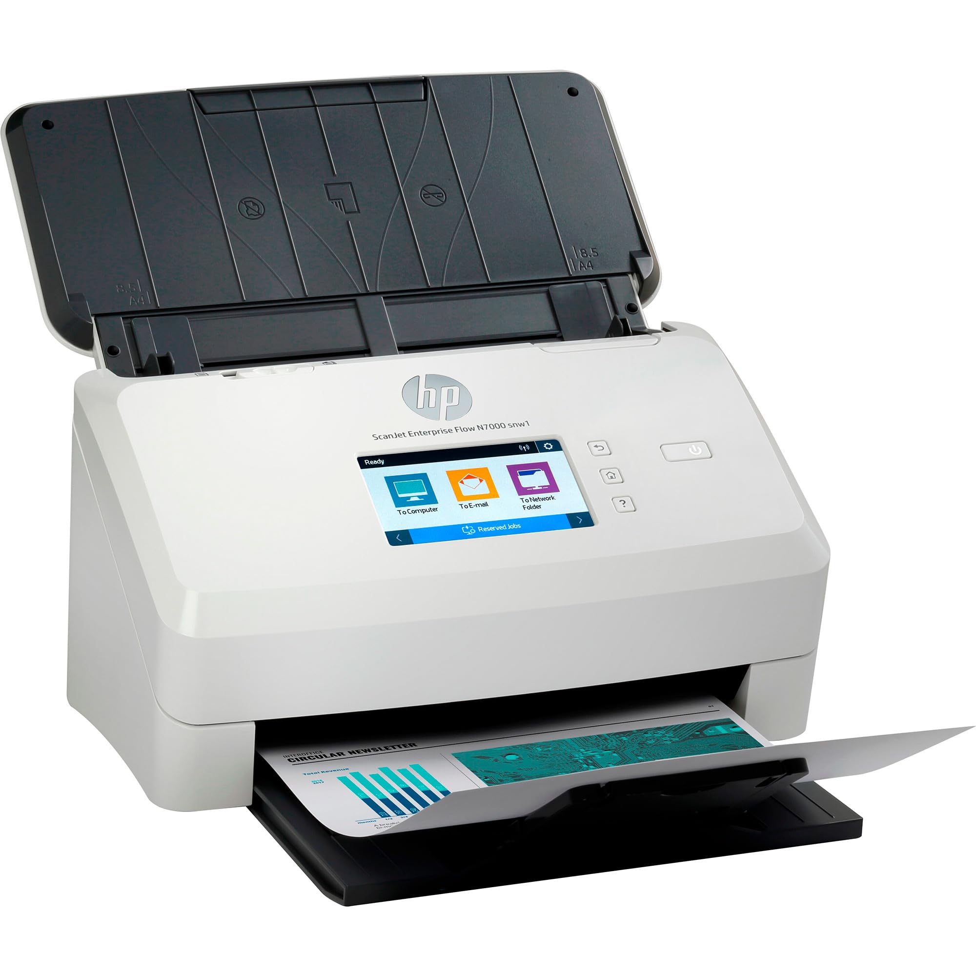 HP ScanJet Enterprise Flow N7000 snw1 - Escáner, alimentación de Hojas (ADF, 80 Hojas, WLAN, LAN, USB)