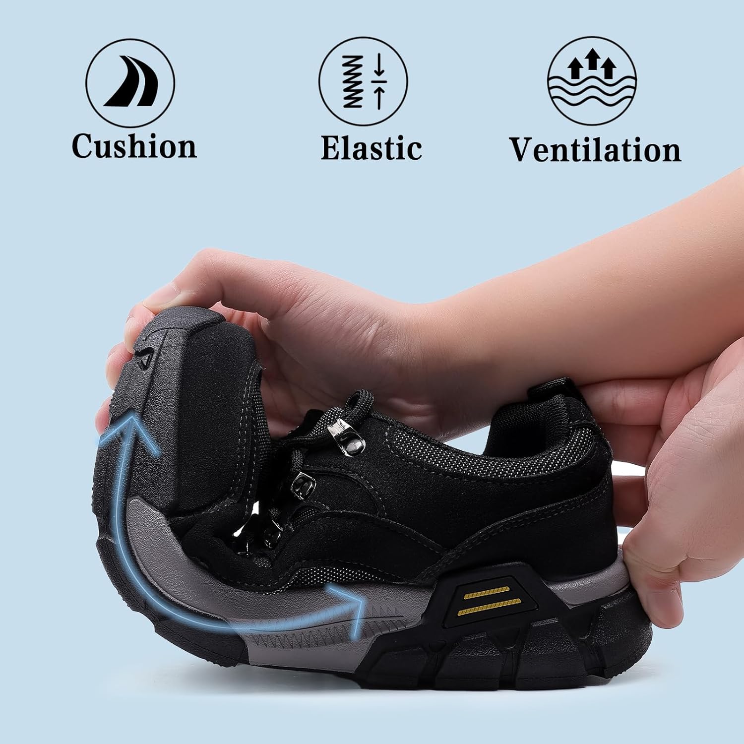 AMAPO Hiking Shoes for Men, Lightweight Breathable Outdoor Trekking and Trail Sneakers Medium and Wide Width - Image 5