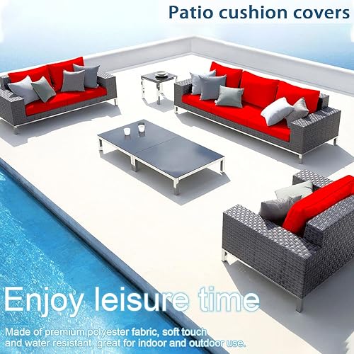 Miniatura 6 de 12 fundas de cojín de patio para muebles de exterior, juegos de asientos seccionales, resistentes al agua (23.6 x 23.6 x 4.33 pulgadas, 12 pulgadas,