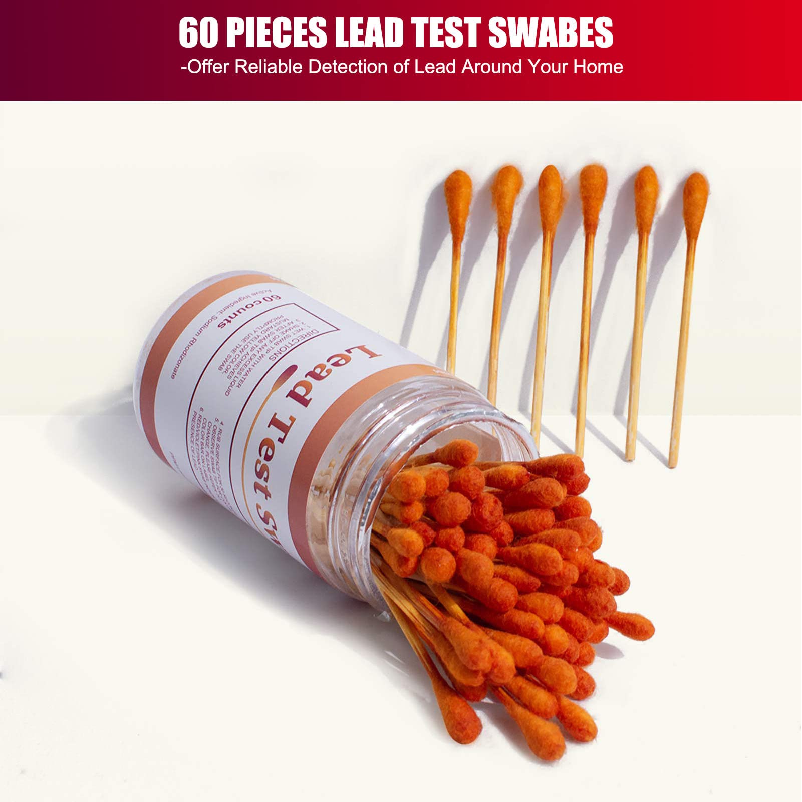 Kit de test de plomb 30 pièces - Écouvillons de test de plomb - Outil de test instantané au plomb - Résultats rapides en 30 secondes - Pour peinture, vaisselle, céramique, verre, métal, bois