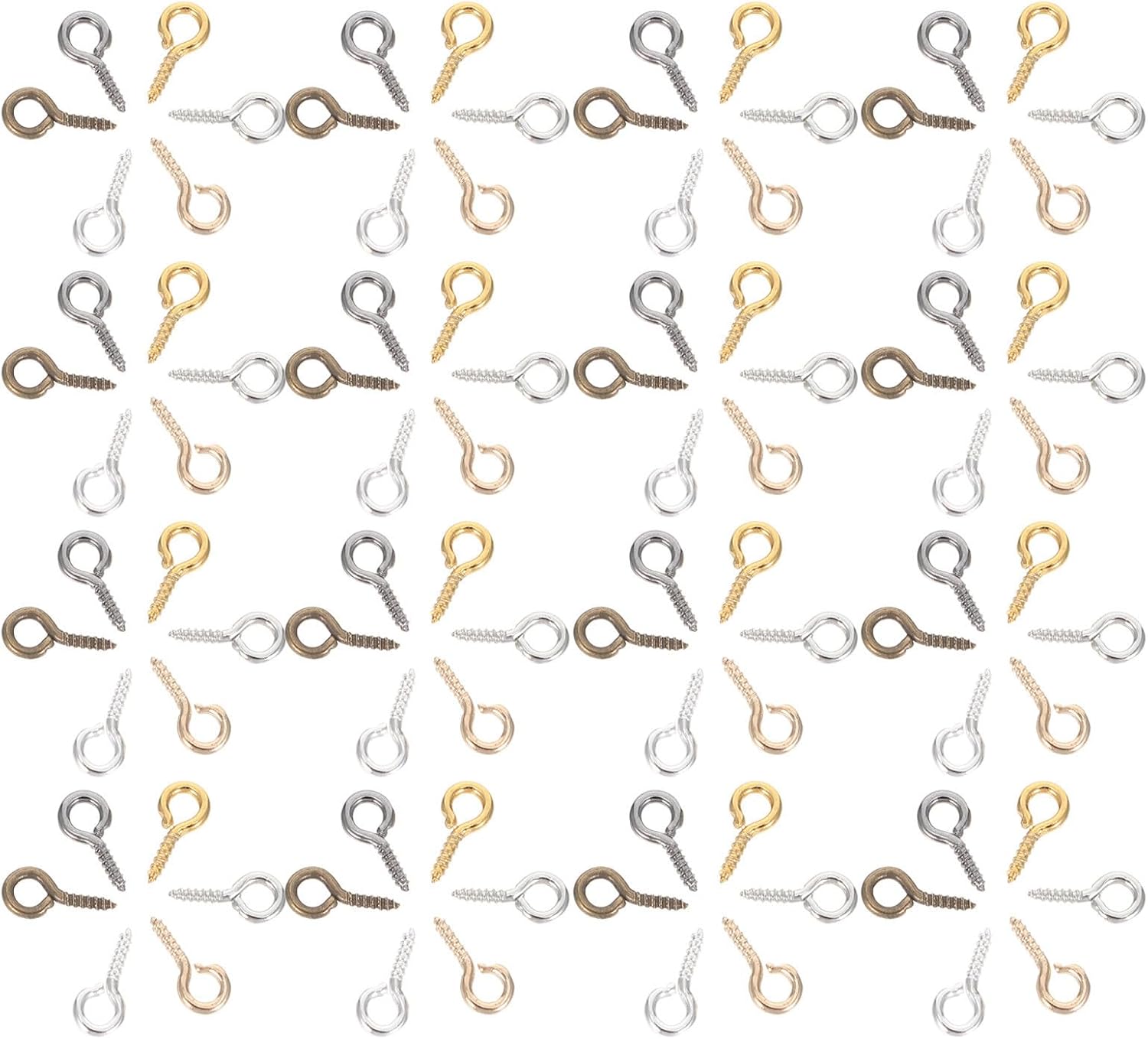 Small Screw Eye Pins with Strong Hold and Repeat Disassembly 600pcs Iron Threaded Eyelets for Jewelry Making and Crafts for Delicate Handmade Jewelry Projects and Fine Chains
