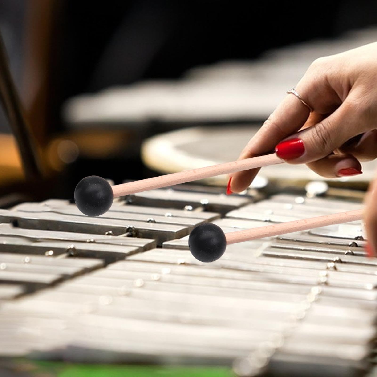 Maillets de percussion en caoutchouc | Maillets de xylophone avec tête en caoutchouc | Baguettes de batterie pour percussion comme tambour de langue, xylophone, carillon, handpan