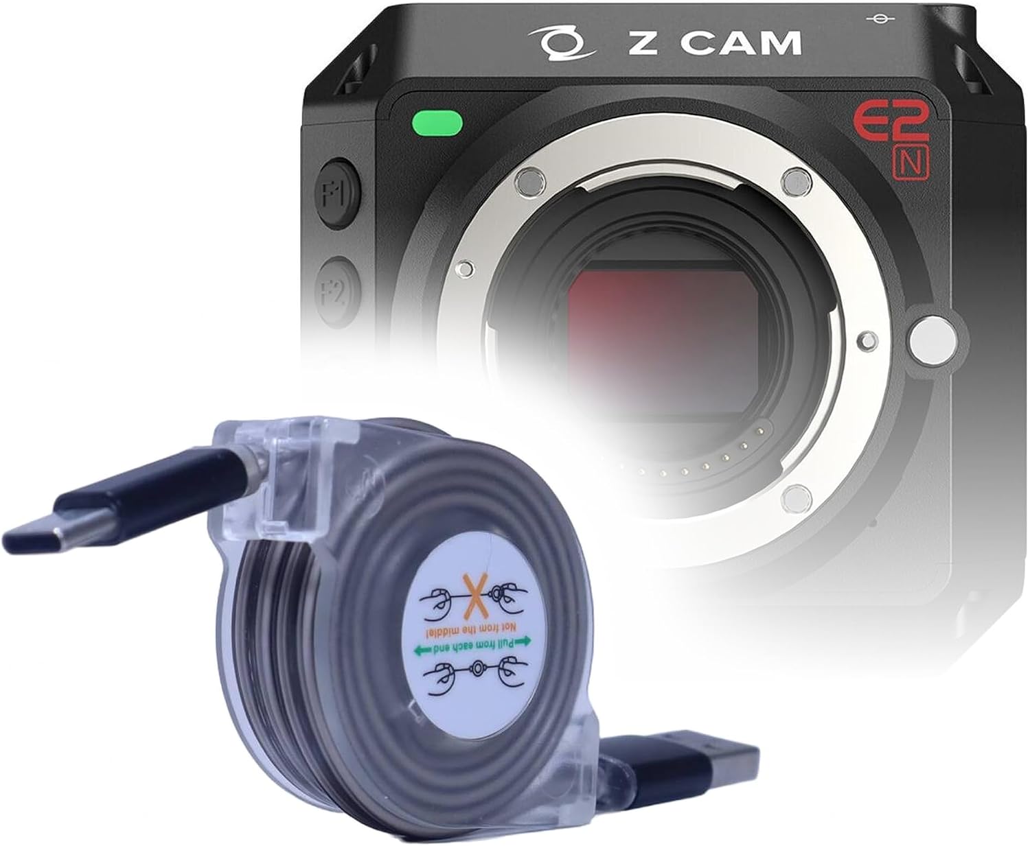 BoxWave Cable Compatible with z-cam E2N 4K NDI Camera - miniSync - USB-A to USB Type-C, Retractable Cable 5 Pre-Set Lengths Avoid Tangles
