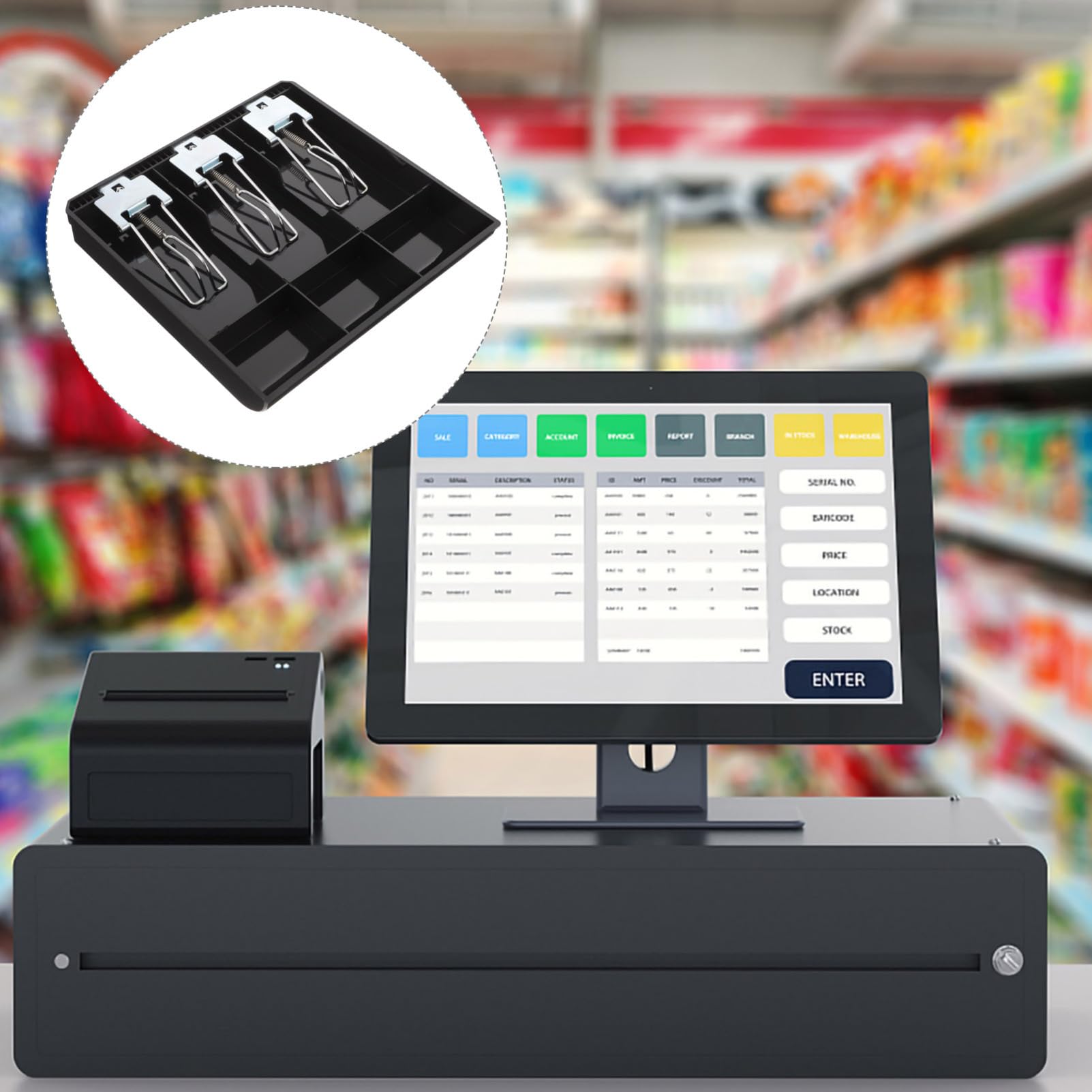 TEHAUX Bandeja De Repuesto Para Cajón De Caja Registradora Compartimentos Para Dinero Accesorio Para Tienda Fácil Para Restaurantes y Supermercados
