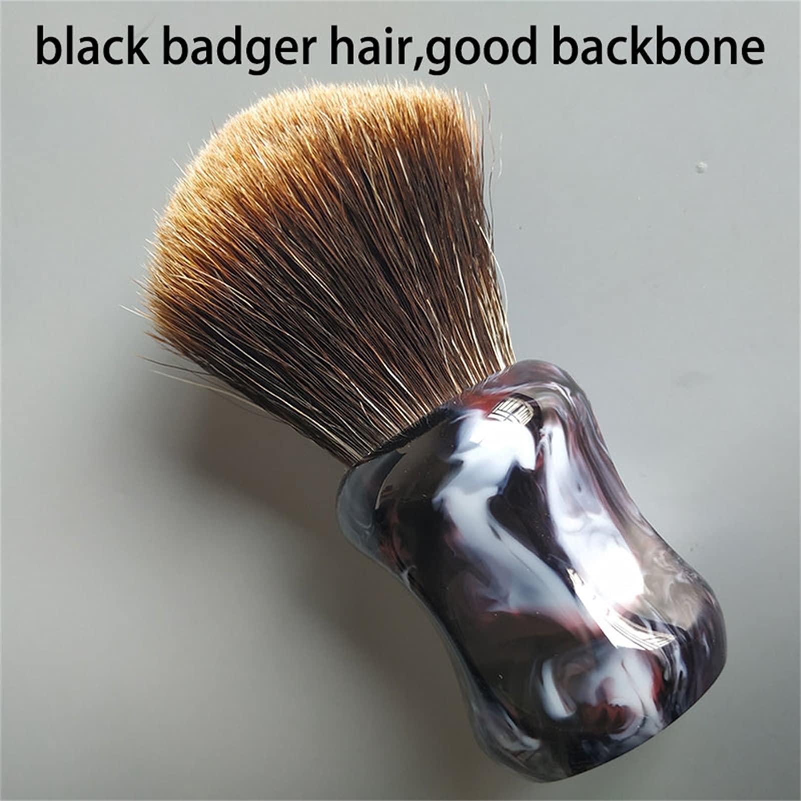 AnSafe Brocha de Afeitar Pelo de tejón Durable Mango de Resina Barba Jabón Cepillo de Espuma Hecho a Mano Elegante Afeitado Cepillo (Color : B)