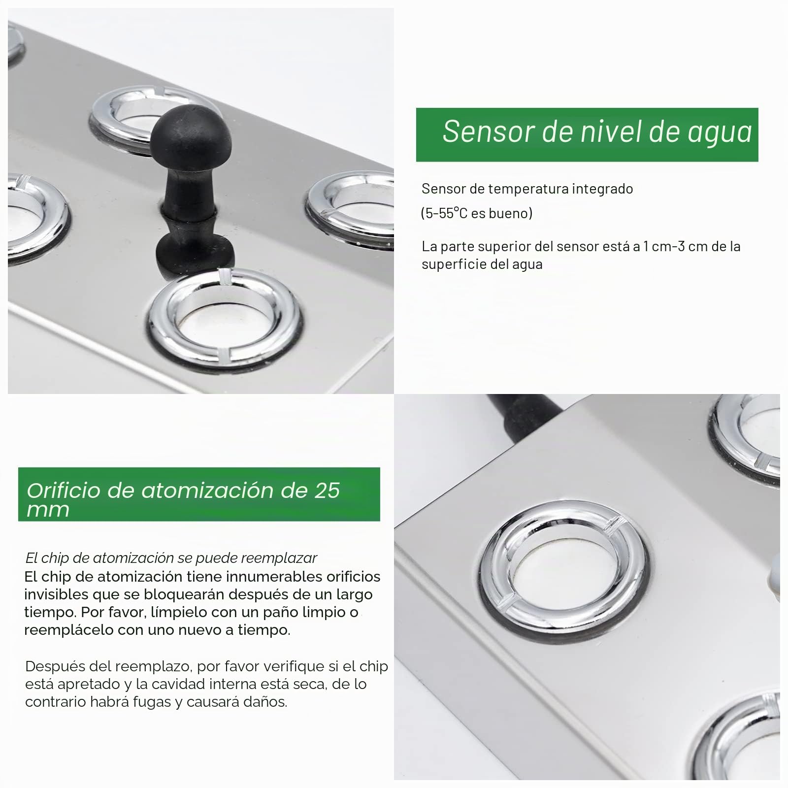 10 Cabezas Fabricante de Niebla 7L/H Generadores de Niebla Pesado por Ultrasonidos con Una Boya y Fuente de Alimentación Impermeable 350W para Paisaje Patio Humidificador