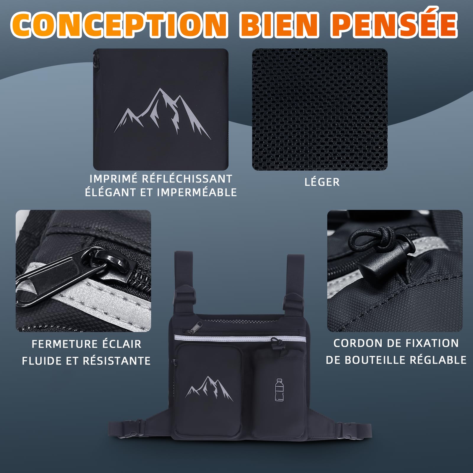 Gilet de Course pour Femmes et Hommes, Gilet D'hydratation Léger, Sangles élastiques Croisées Réglables, Poche Avant pour Téléphone avec Poche à Eau en TPU de 500 ML, pour Le Marathon et la Course de