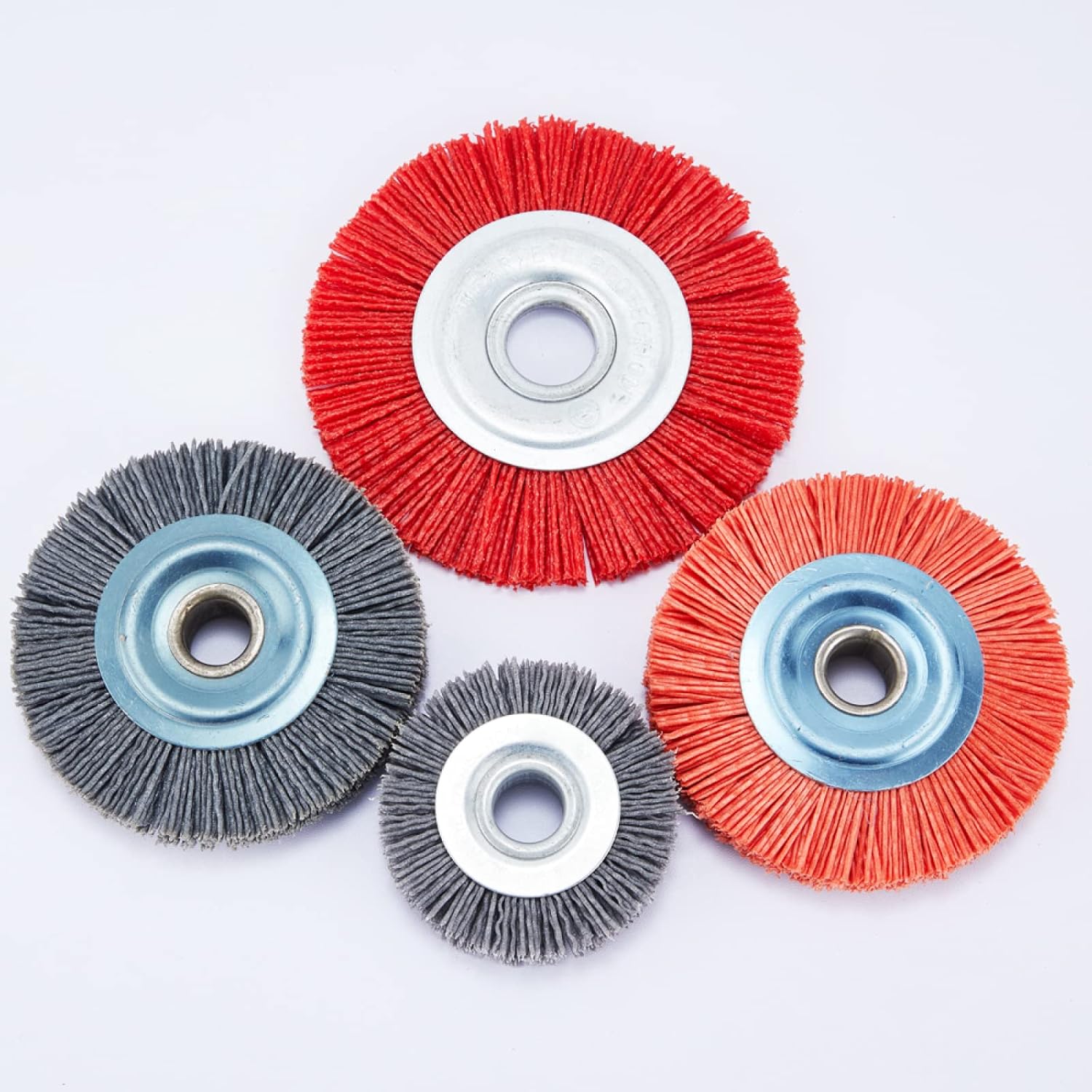 1pc 100 * 16mm 4 Inch Nylon Abrasive Brush Wheel Grit120-600 Polymer-abrasive Wire Drawing Round Polishing Brush Wood Deburring,1pc 100x16 120