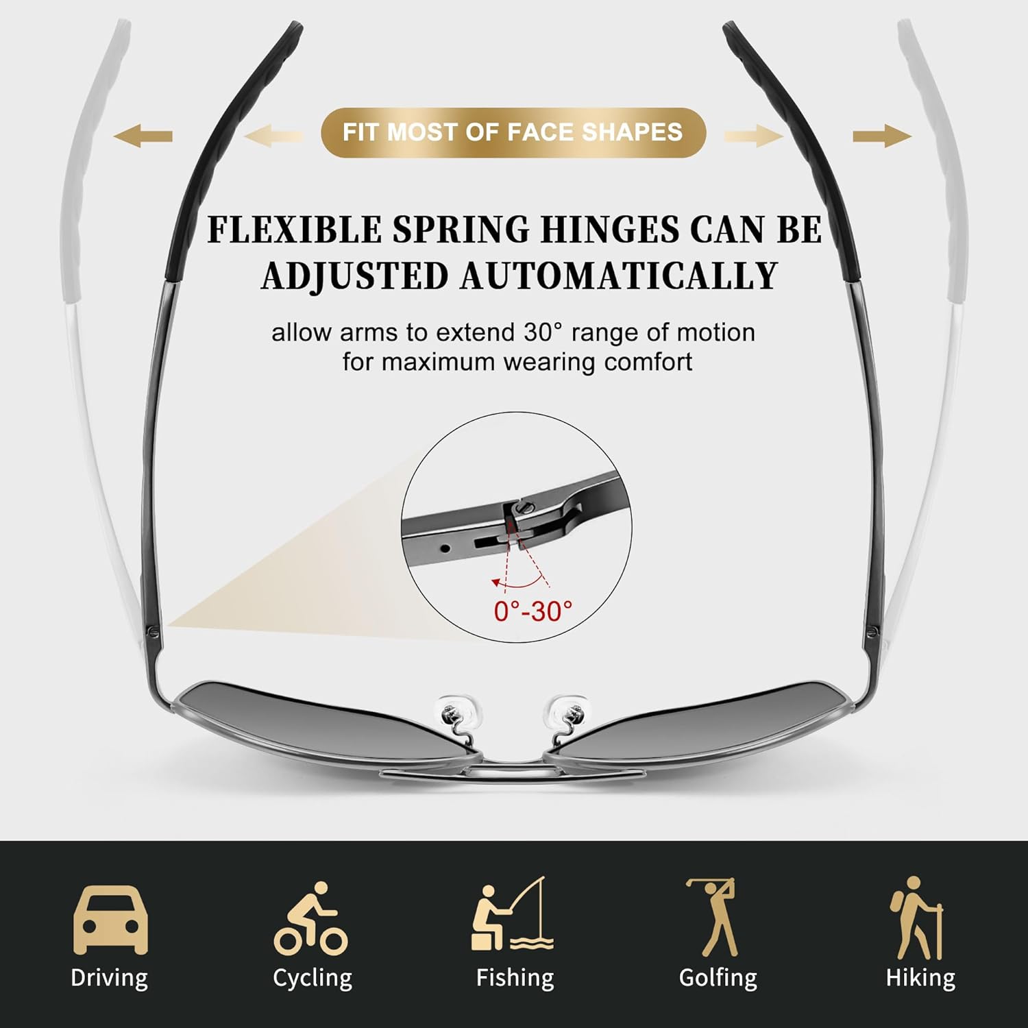 URUMQI Polarized Aviator Sunglasses for Men Women,UV400 Protection Lens, Ultra Lightweight Pilot Sun Glasses for Driving Golf - Image 7