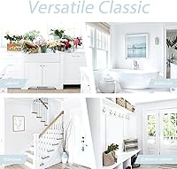 Vista 4 de Dimoon 236''x17.7'' White Thicken Peel and Stick Wallpaper Contact Paper Modern Self Adhesive Wall Paper Removable Renter Friendly Textured Solid