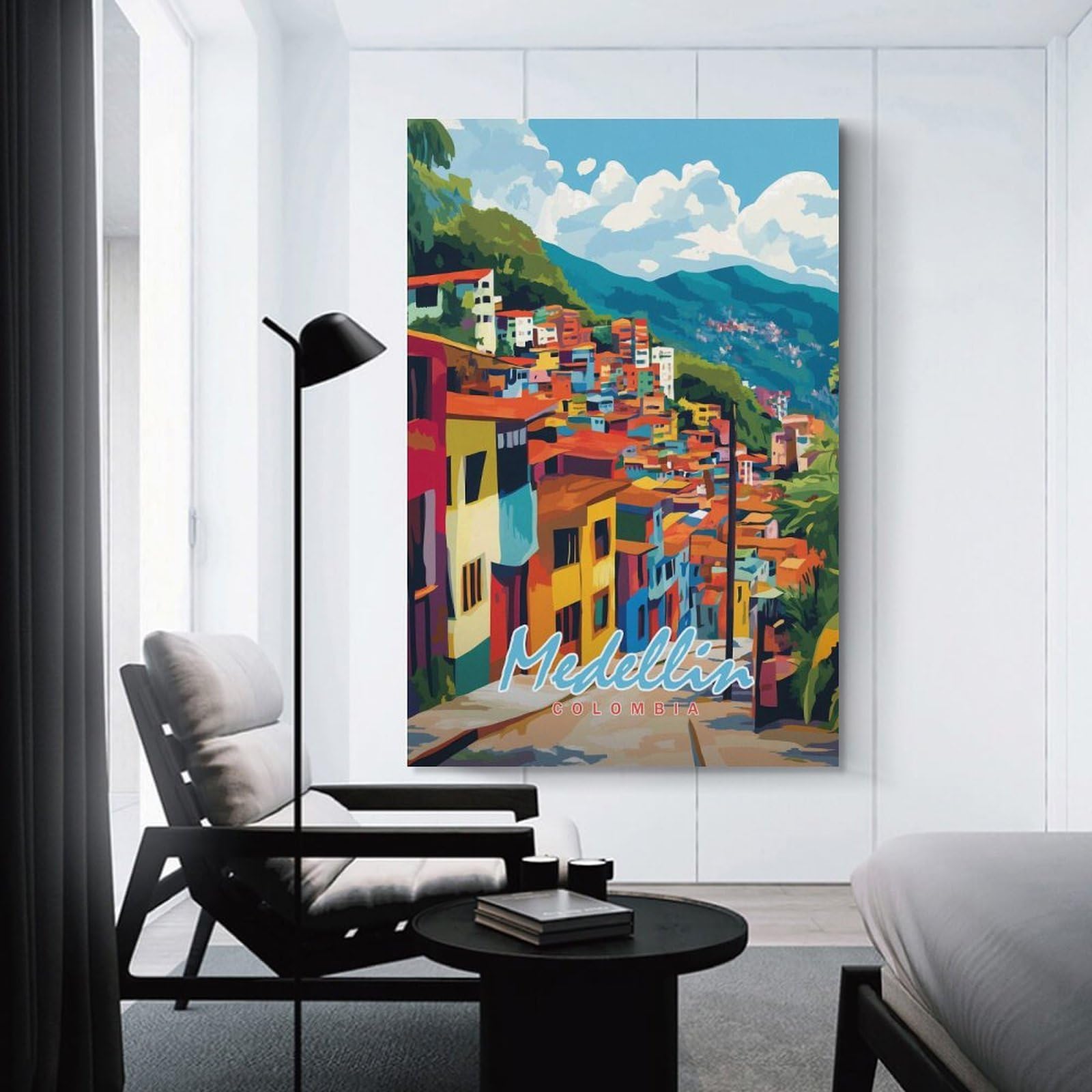 Junmoney Medellin Cityscape(2) Home Decor Wall Art 16x24inch(40x60cm), for Office, Study Or Home Workspace, Home Office Artwork with Decorative Appeal