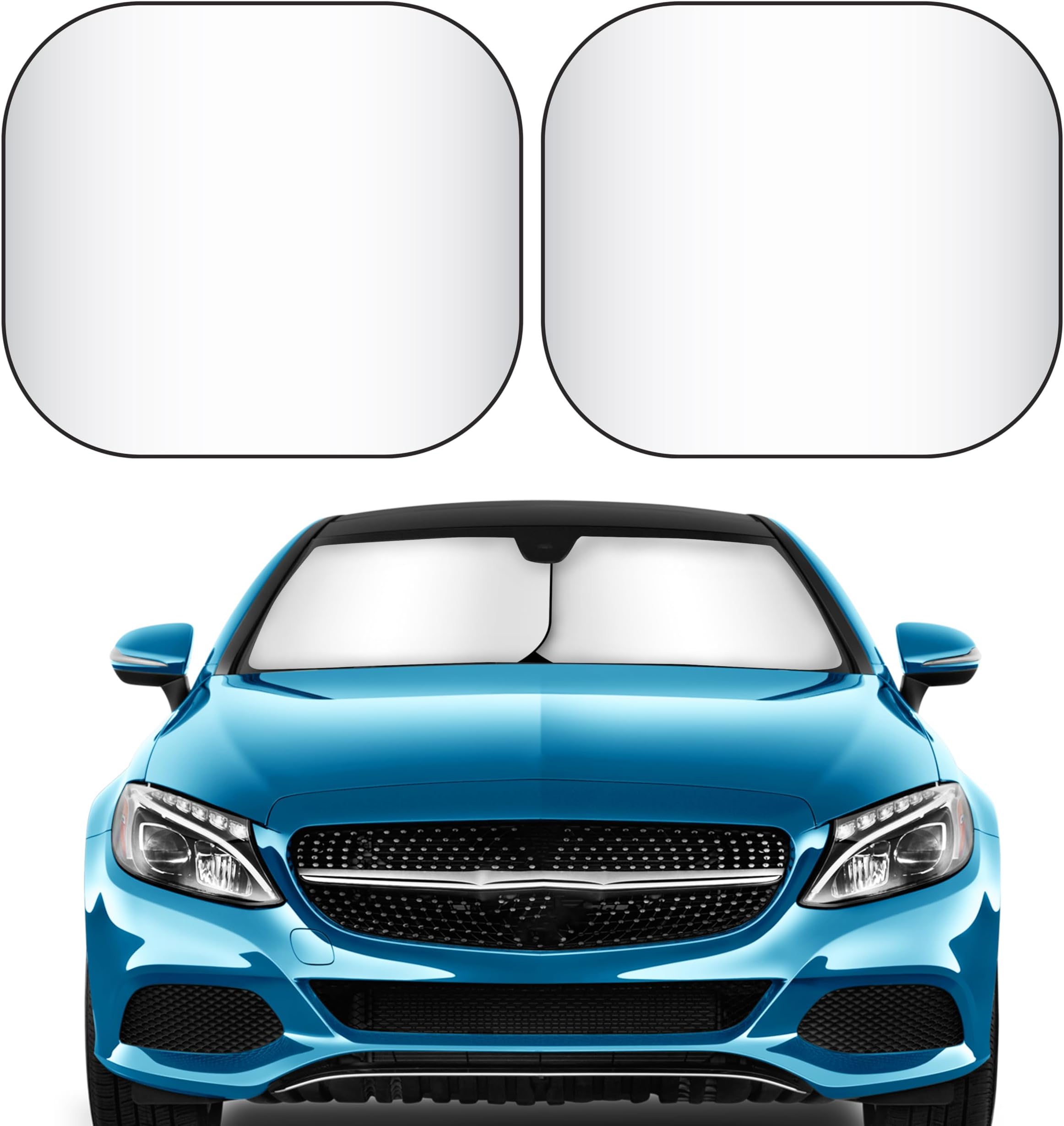 Universal Foldable Car Sun Shade For Windshield - 55"x31.5" UV & Heat Blocker