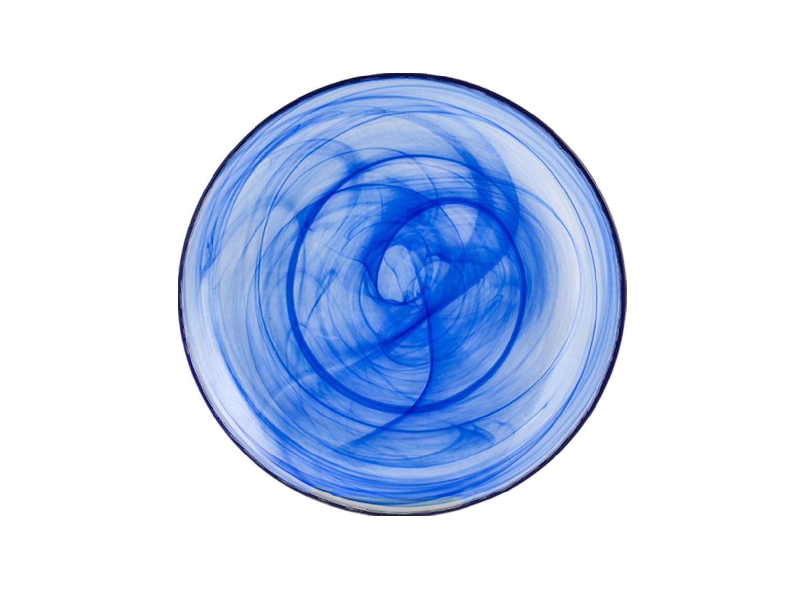 H&H 6 glass plates alabaster cobalt bottoms 21