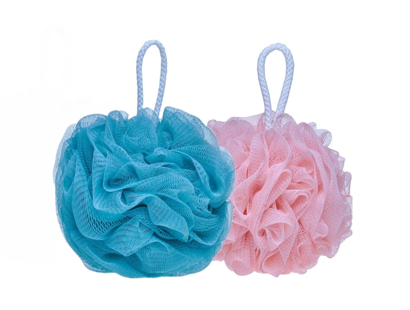 Bath Loofah Sponge Round Exfoliator Scrubber for High Lather Cleansing Men & Women | Soft Mesh Body Sponge | Skin Friendly, Multicolor (Pack of 2, 2)-image-33