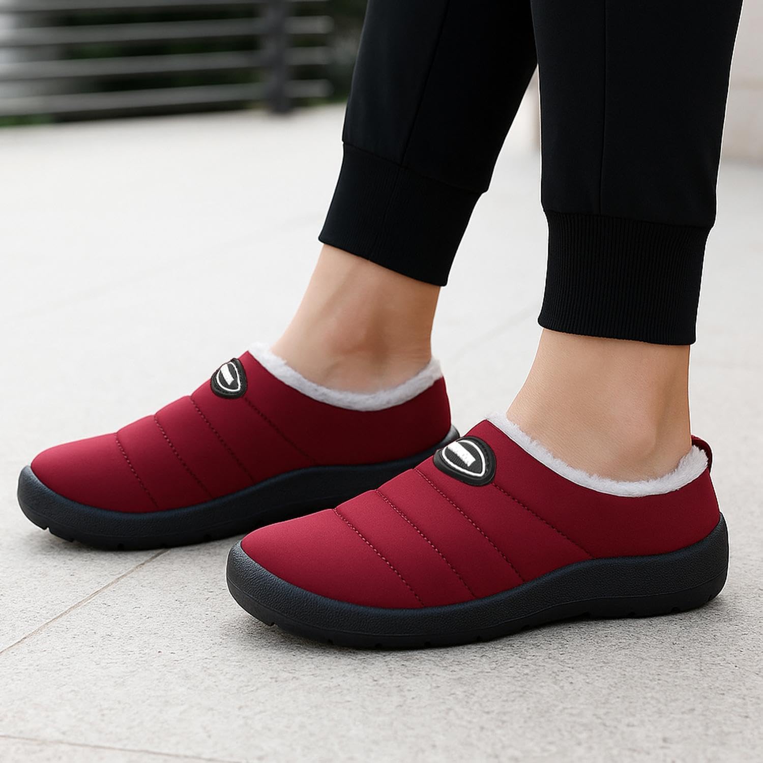 Mishansha Mens Womens House Slippers Warm Fur Lined Winter House Shoes Slip on Cozy Indoor Outdoor Slipper - Image 2