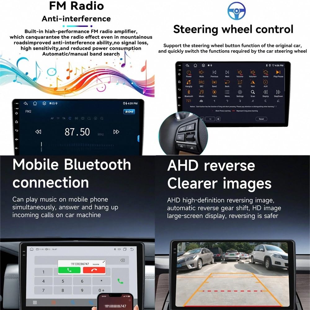 Radio Macchina Touch Screen per Honda Jazz 3 2015-2020 Wireless Carplay Android Auto Stereo Auto Bluetooth Ips con Pantalla Táctil con Gps, 4 Nucleo 1G+32G