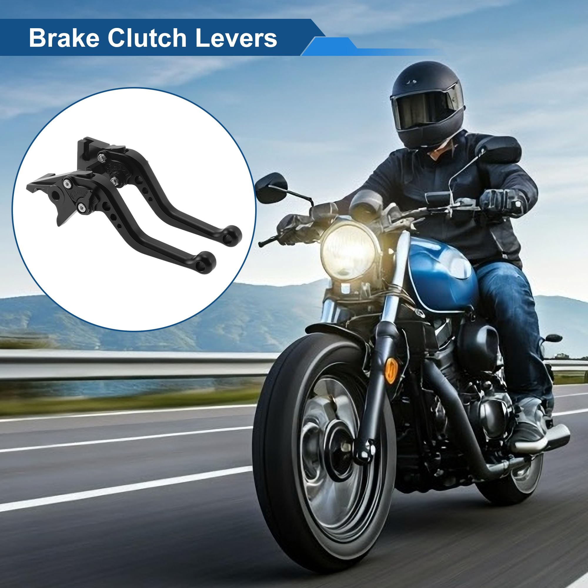 Leve freno frizione corti per Triumph Trident 660 2021-2024 6 Posizioni Regolabili Leva freno manubrio moto in lega di alluminio nero solido 1 coppia