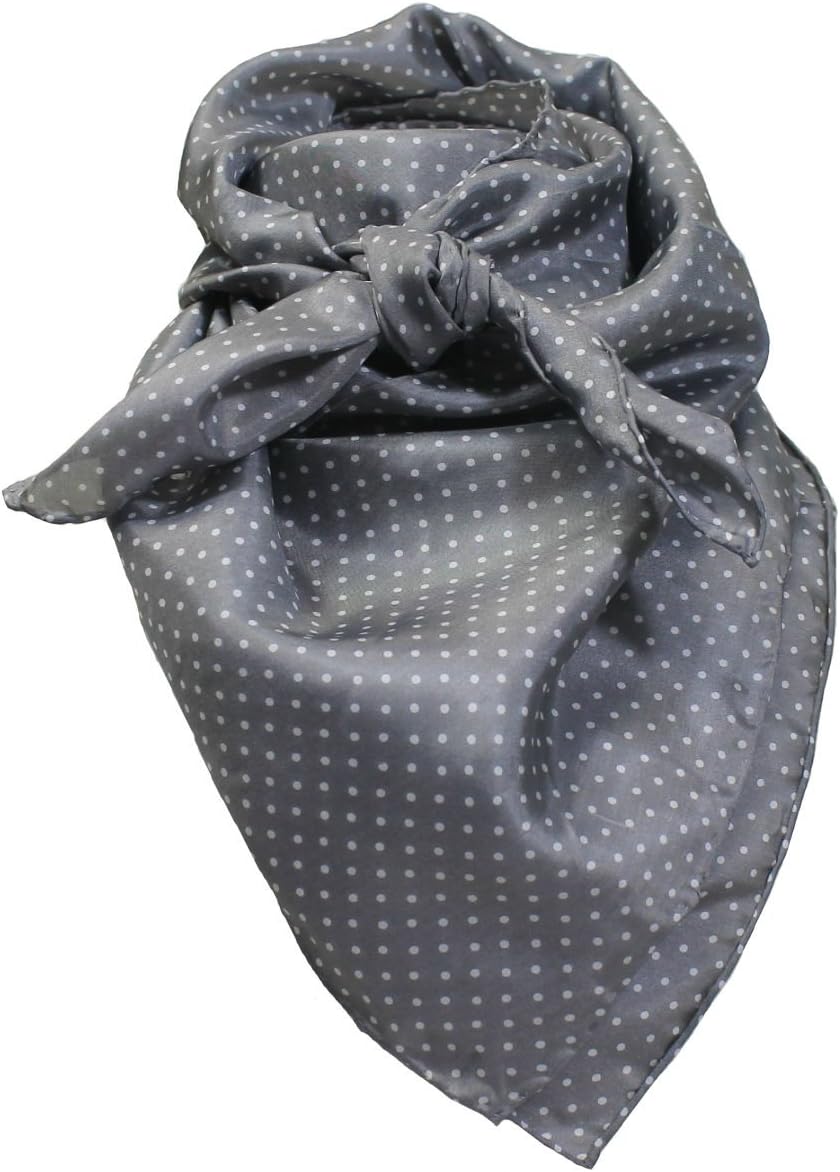Wyoming Traders Charcoal Silk Polka Dot Wild Rag Scarf for Men, Unisex, Cowboy Enthusiasts, Silk Appreciators