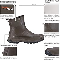 Vista 2 de HISEA Excursion Pro Men's Rain Boots Ankle Height Rubber Neoprene Hunting Boots Waterproof Insulated Outdoor Work Booties for Hunting Gardening
