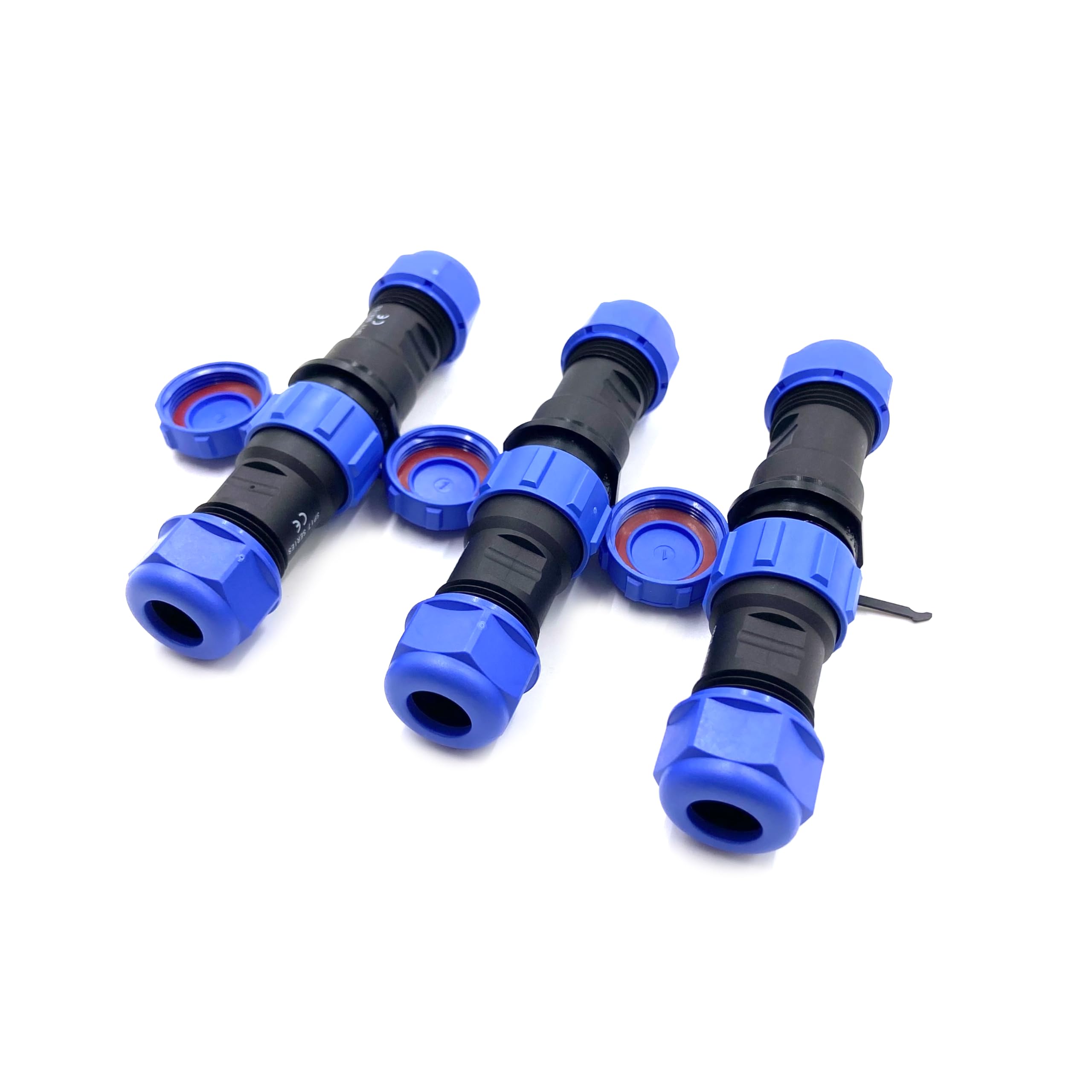 Lot de 3 connecteurs d'aviation SP17 4 broches, IP68 4 broches sans soudure, connecteur d'aviation étanche pour lampes extérieures 500 V 5 A (sertissage à vis de câble 18AWG)