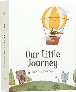 Baby Memory Book Keepsake – Simple & Personalized First 5 Years Milestone Journal for Baby Boy or Girl – Gender Neutral Scrapbook & Photo Album – Newborn Shower Gift