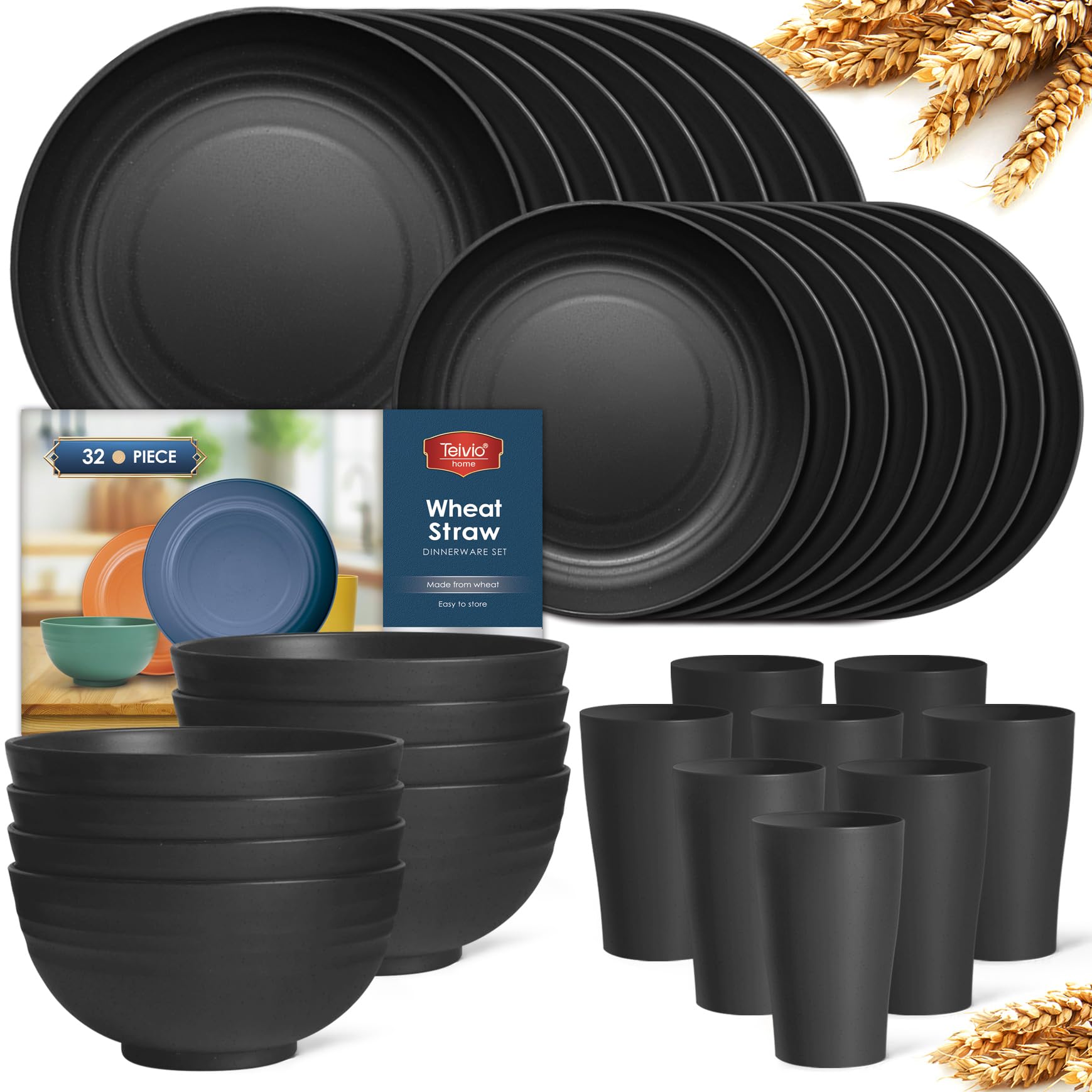 Wheat Straw Dinnerware Set - 32 Piece -11 Wheat Straw Dinnerware Set - 32 Piece -11
