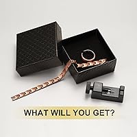 Vista 7 de Pulsera magnética hecha a mano de cobre puro 99.99% para mujer, brazalete de cobre sólido con imanes de neodimio de primera calidad (color plateado)