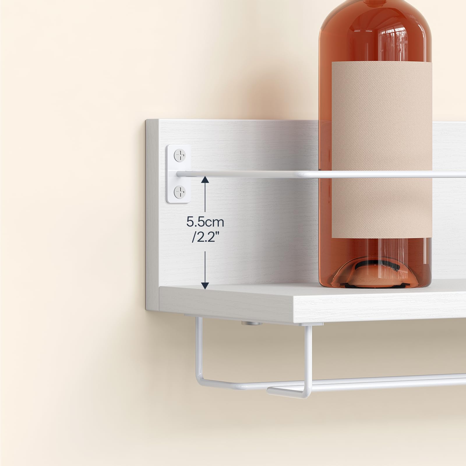 HOOBRO Botellero para Vino de Pared de 2 Piezas, Botellero Colgante para Salón, Comedor, Cocina, Blanco EWW28BJ01
