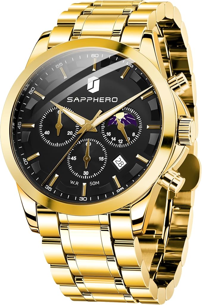 BENYAR by Relojes Hombre Analógico Cuarzo Cronografo Impermeable Luminoso Fecha Moda Casual Reloj de Pulsera Elegante Regalo para Hombre