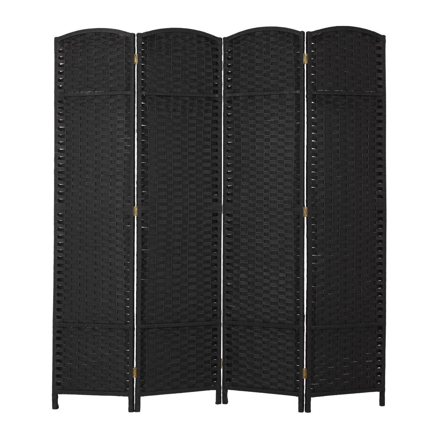 4 Panel Room Divider Freestanding Partition Room Dividers and Folding Privacy Screens Indoor and Outdoor Wood Frame Partition Waterproof Wall Divider