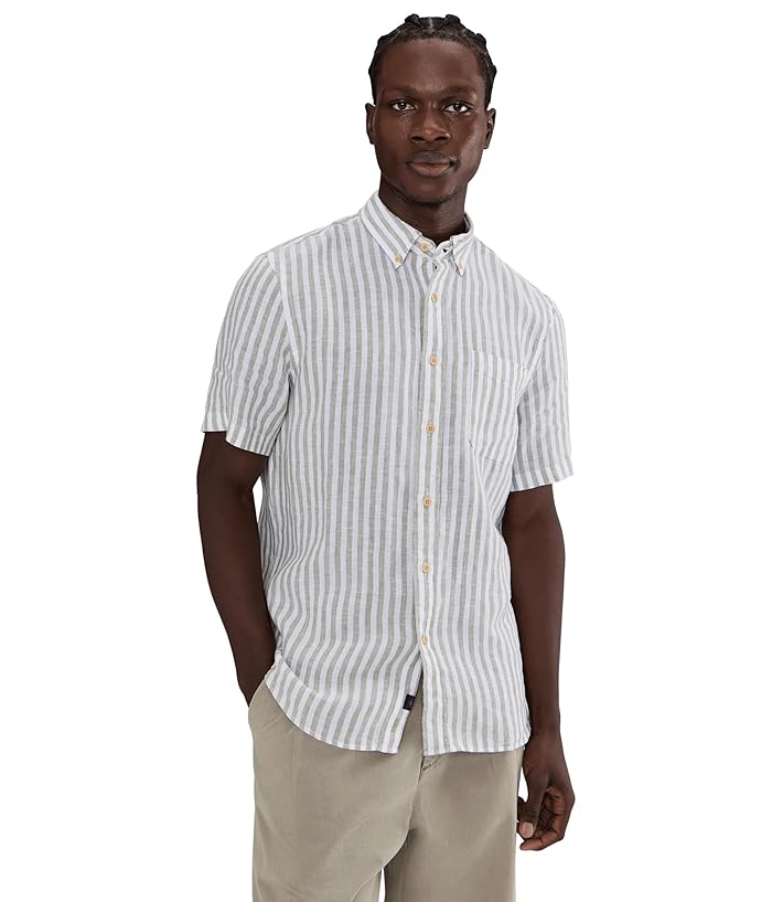 Men's Faherty Short Sleeve Laguna Linen Shirt | Zappos.com