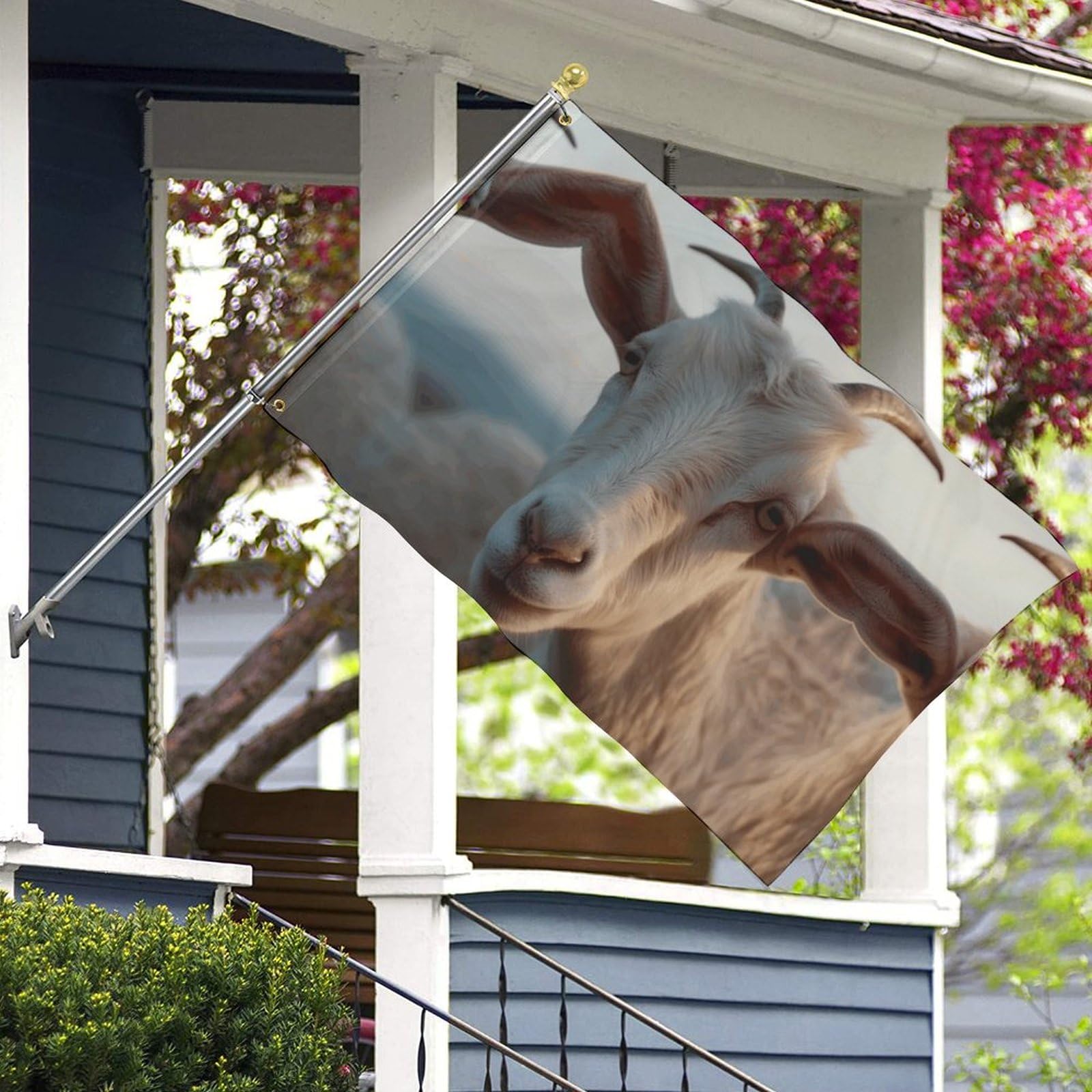 Drapeau de jardin chèvre décoratif pour extérieur et cour - 8